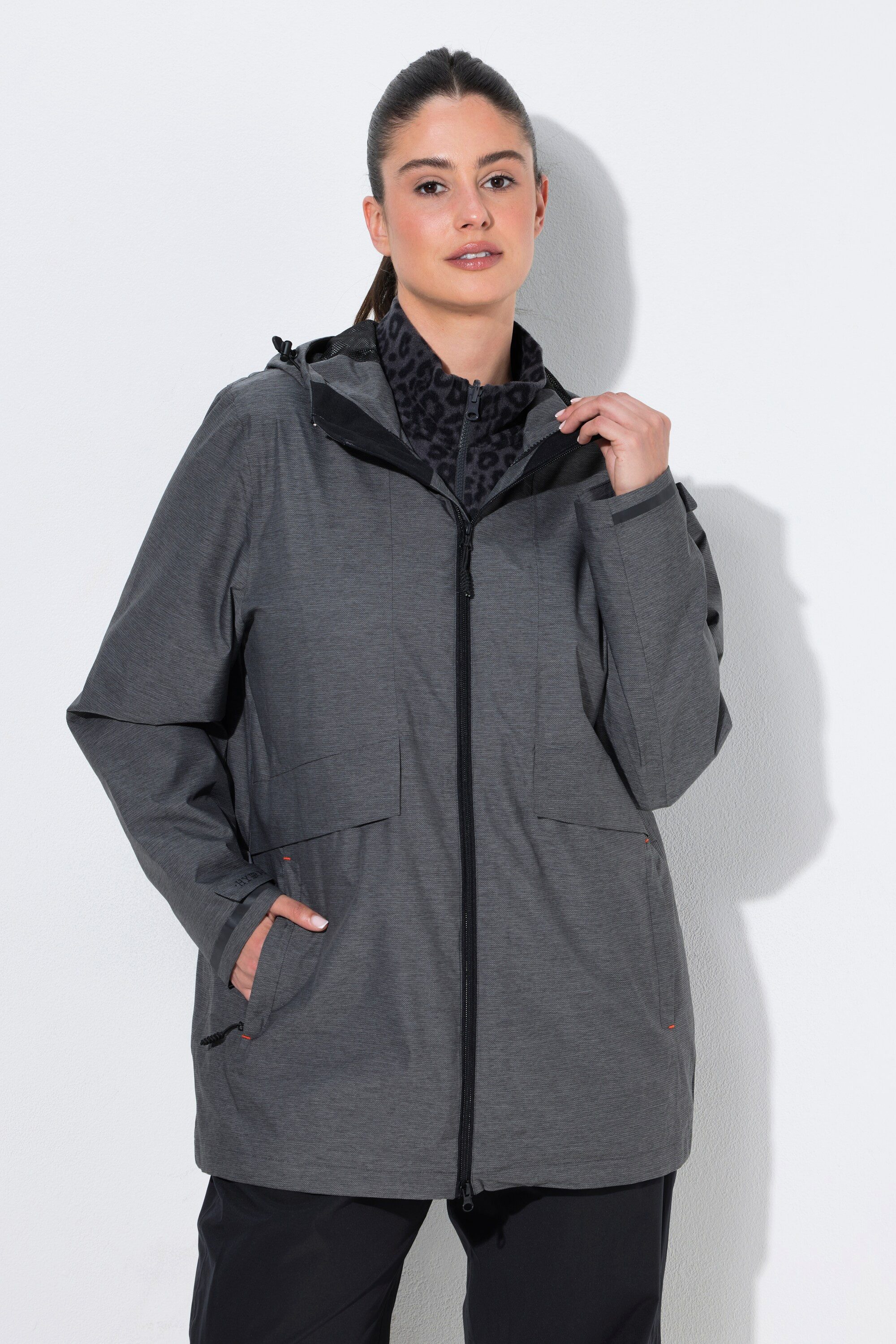 Ulla Popken Funktionsjacke HYPRAR ZipIn-Funktionsjacke wasserdicht Kapuze