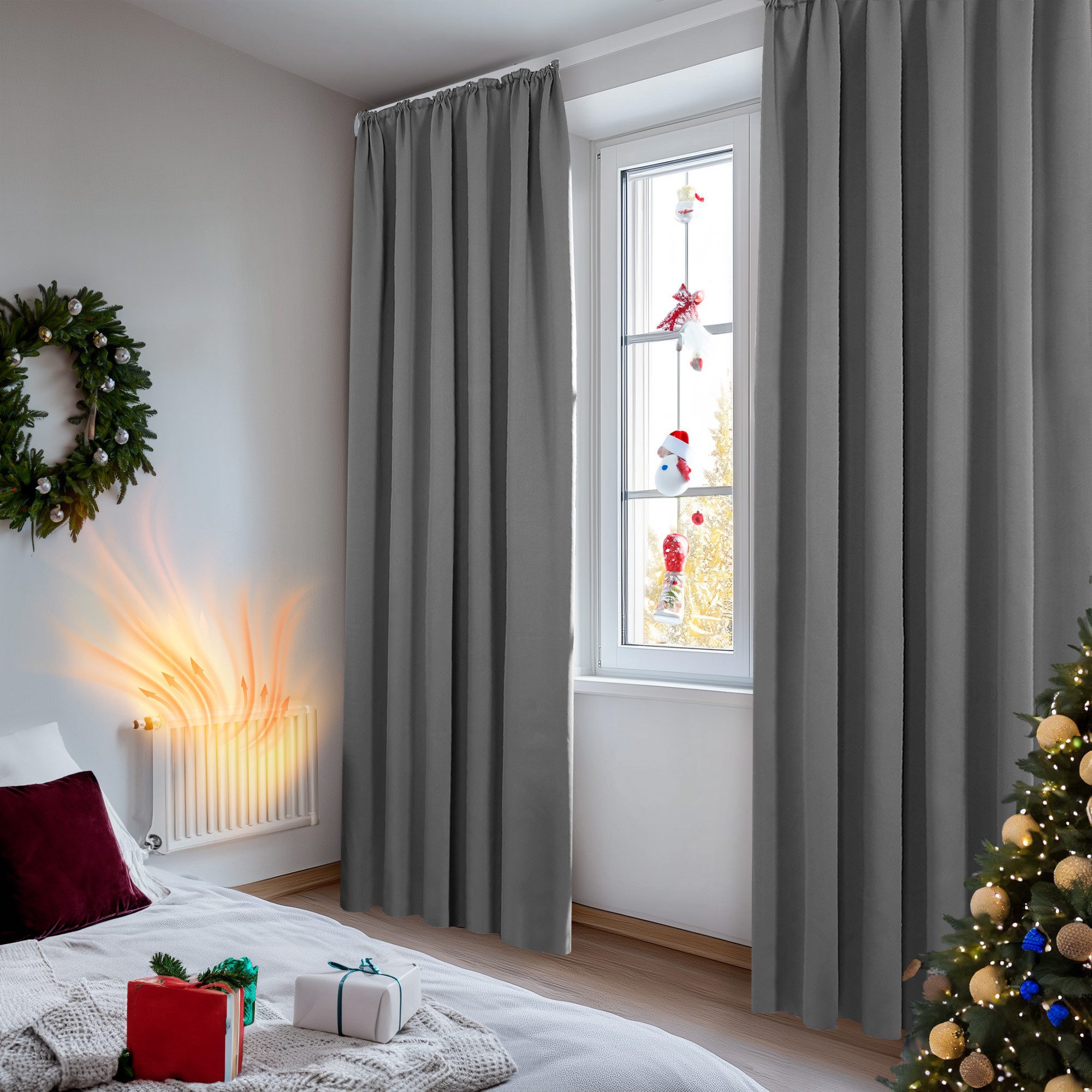 Deconovo Verdunkelungsvorhang Gardinen mit Kräuselband Blickdicht Vorhänge günstig online kaufen