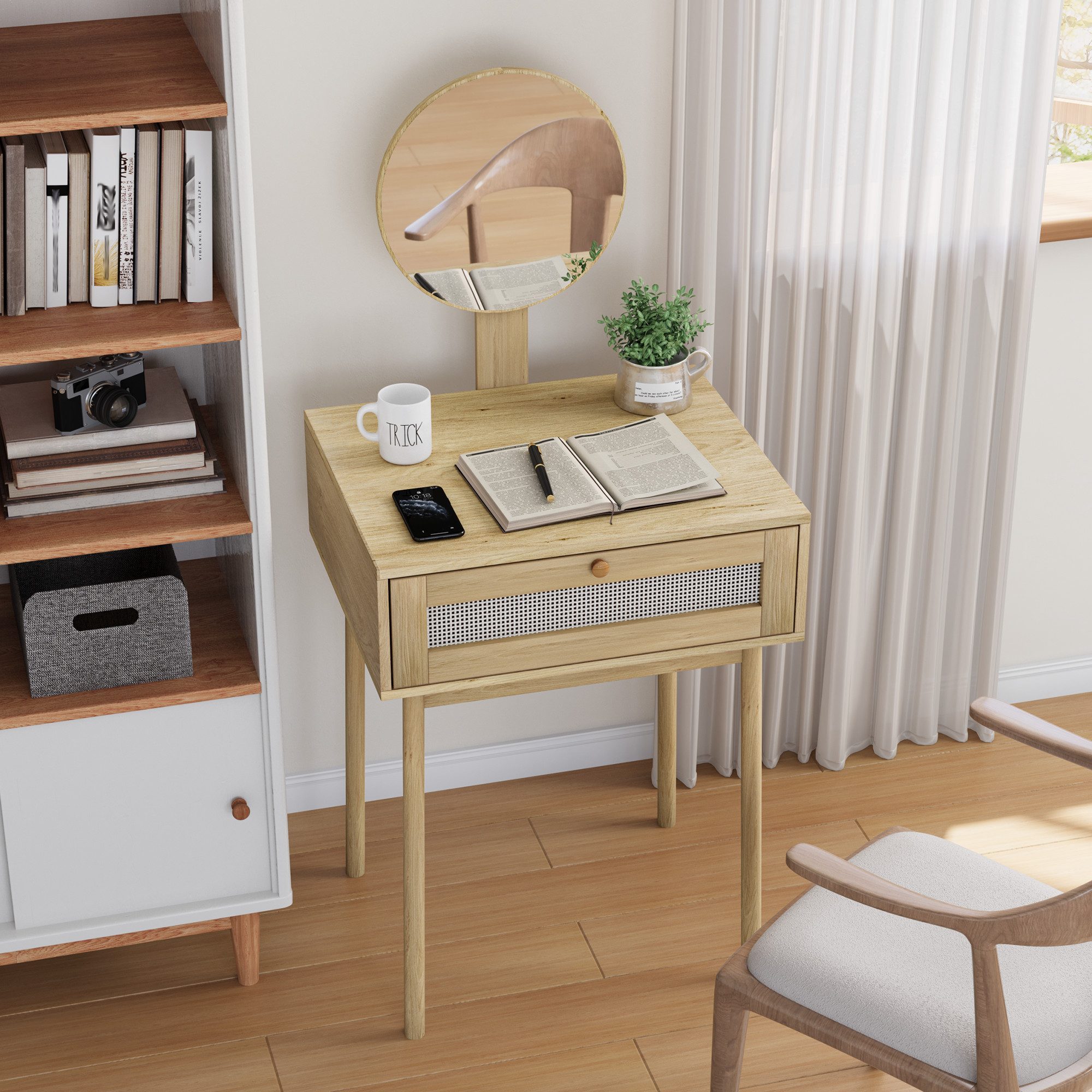 REDOM Schminktisch Kosmetiktisch,Schminktisch (Rattan Schminktisch mit günstig online kaufen