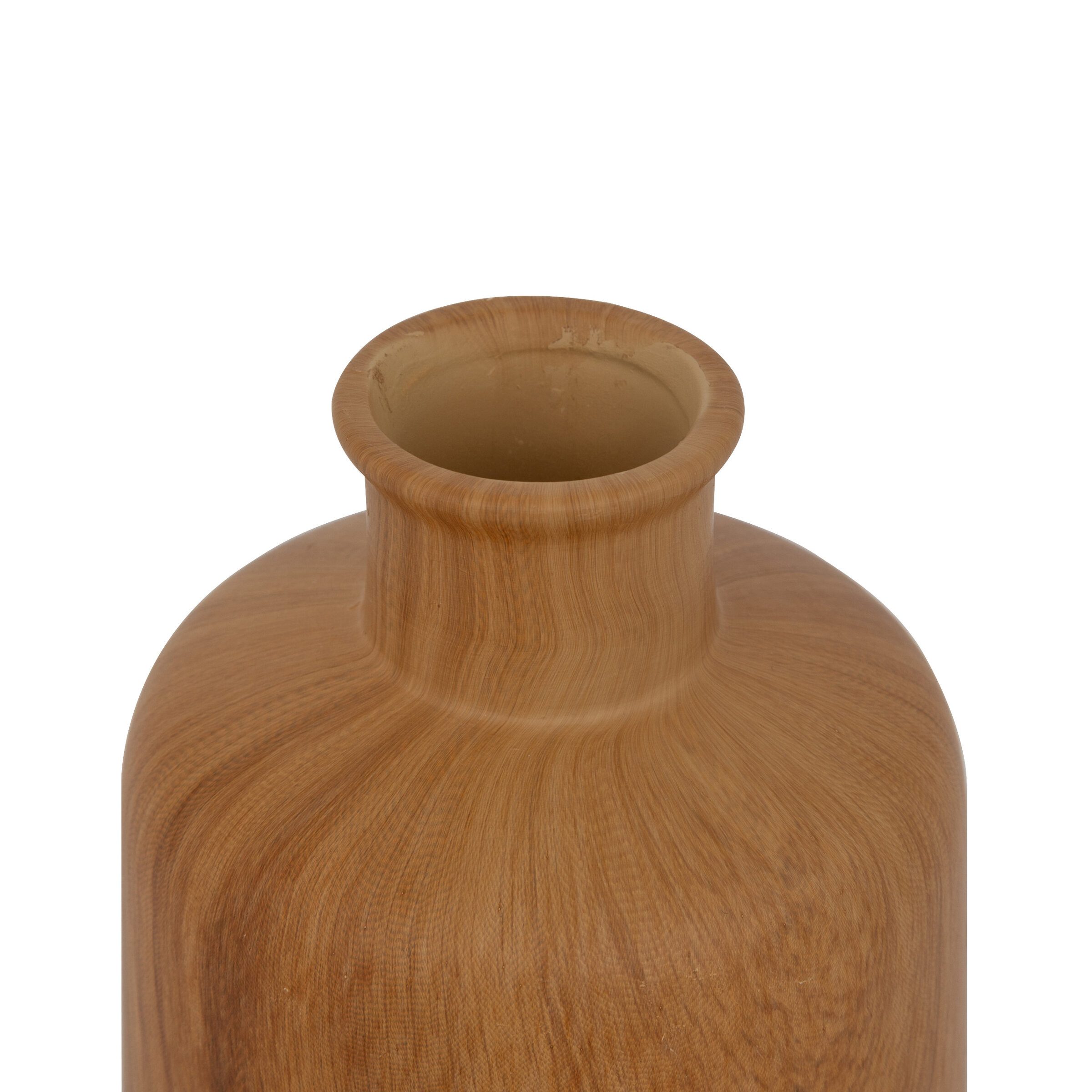 Atmosphera Créateur d'intérieur Dekovase Keramikvase SAO, Holzoptik, 17,5 cm (einzeln)