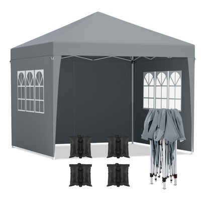 Femor Pavillon, (Set), 3x3m Wasserdicht Partyzelt UV Schutz 50+ Faltpavillon mit 4 Seitenteilen und 4 Sandsack für Garten/Party/Hochzeit/Picknick
