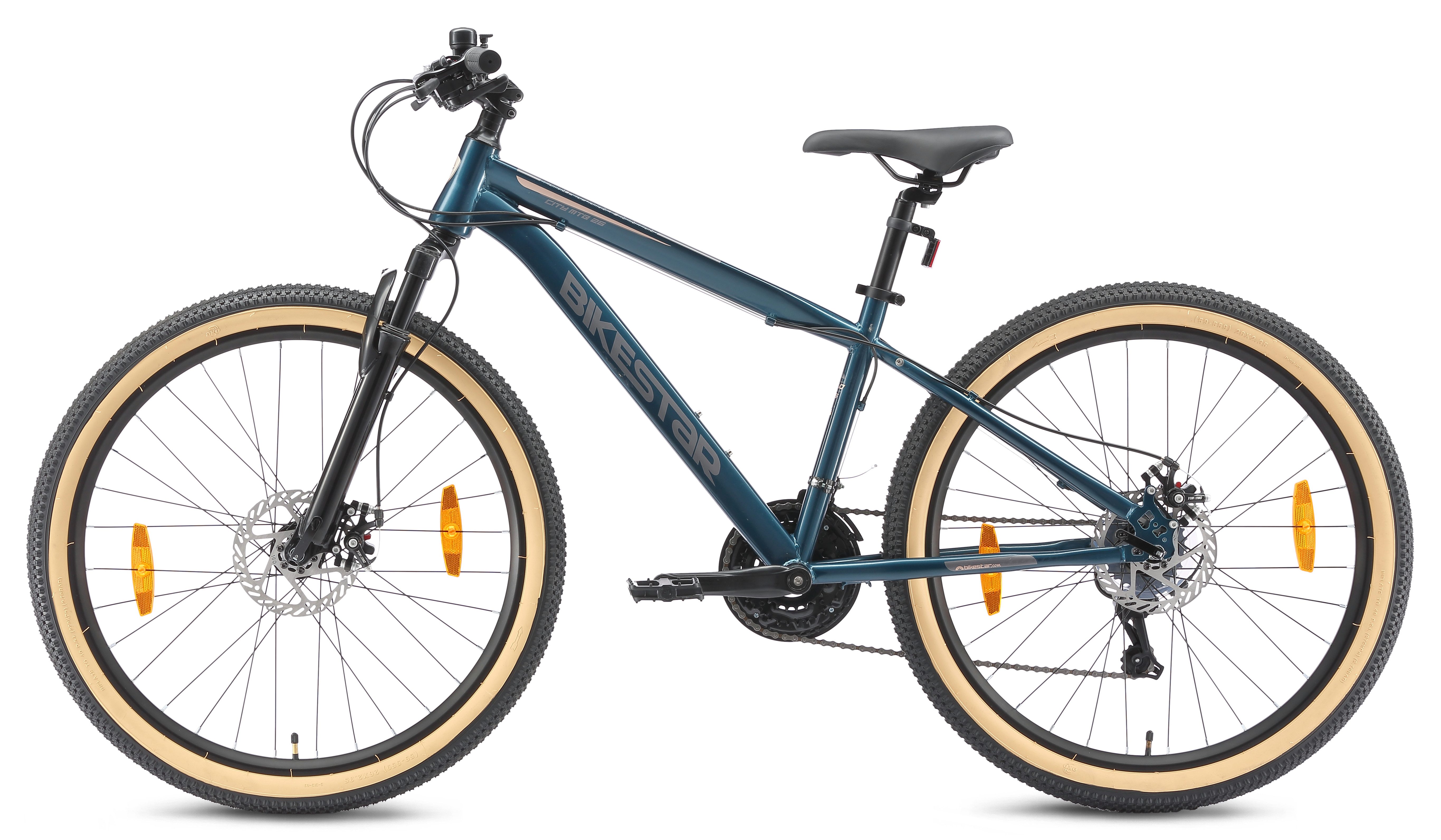 Bikestar Mountainbike, 21 Gang Shimano RD-TY300 Schaltwerk, Kettenschaltung, für Damen und Herren, Kettenschaltung