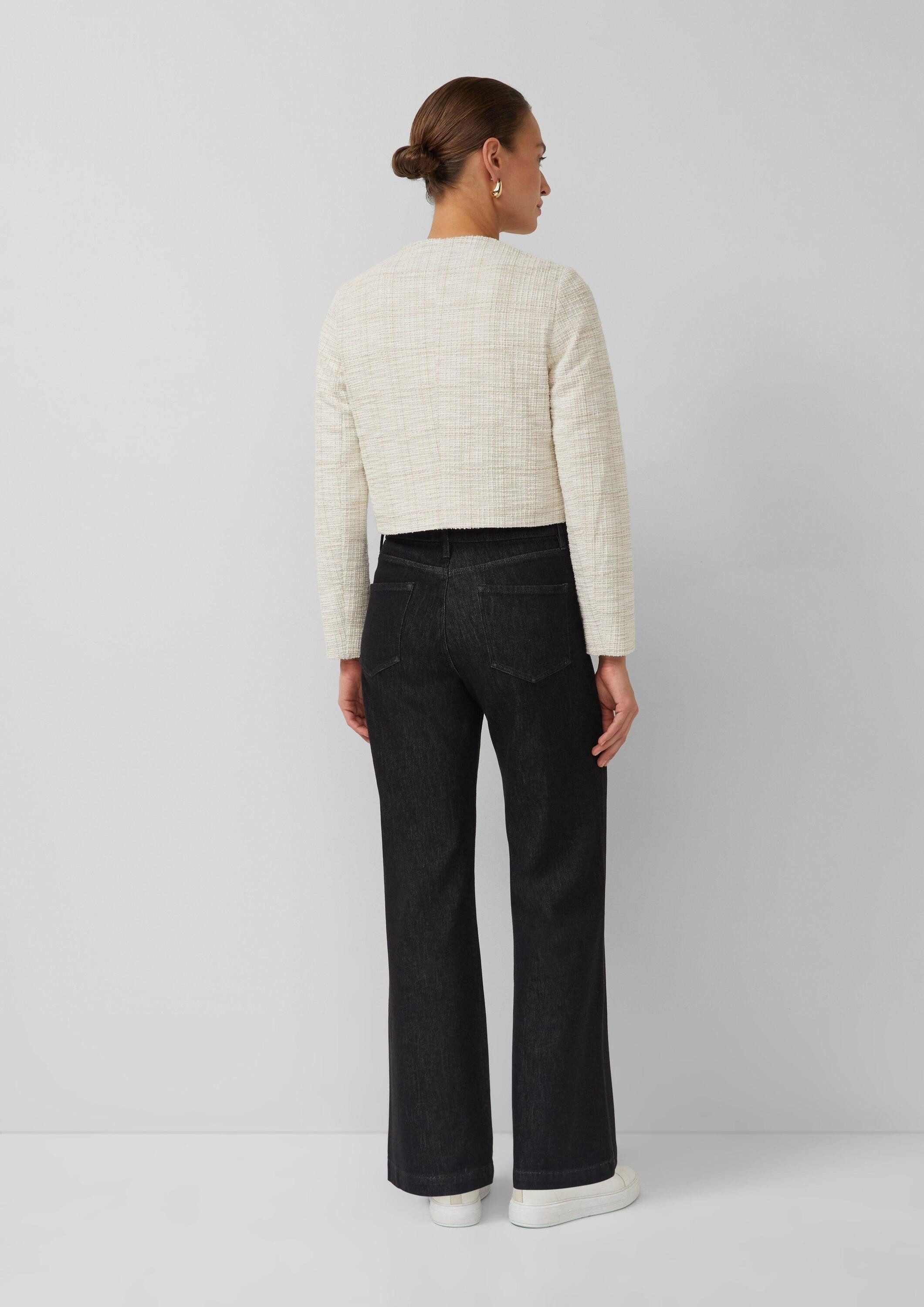 s.Oliver Funktionsjacke Indoor-Jacke Verkürzte Boucléjacke mit Glitzergarn