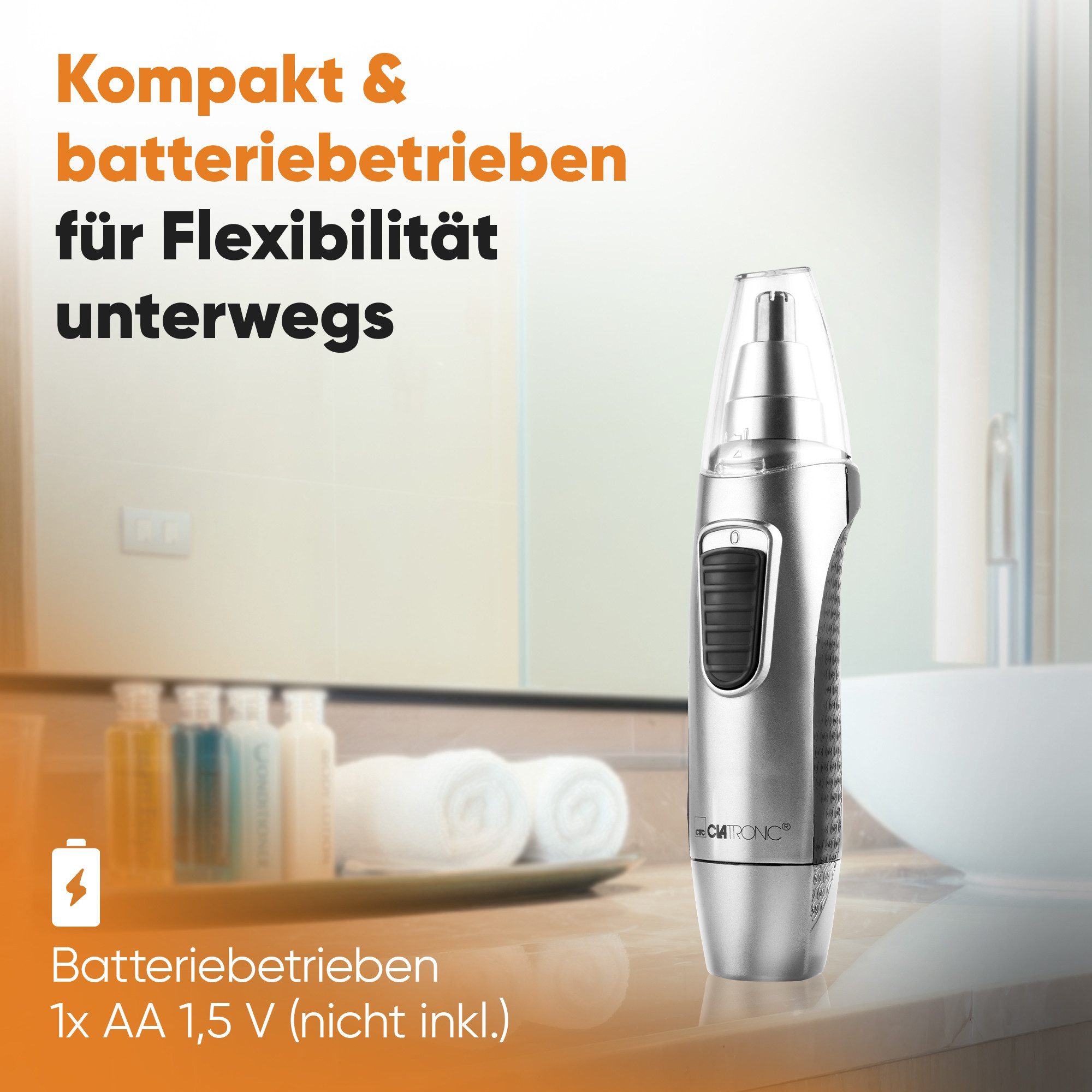 CLATRONIC Nasenhaartrimmer NE 3595, Nasenhaartrimmer, auch für Ohrhaare, mit Licht – Bild 5 von 5