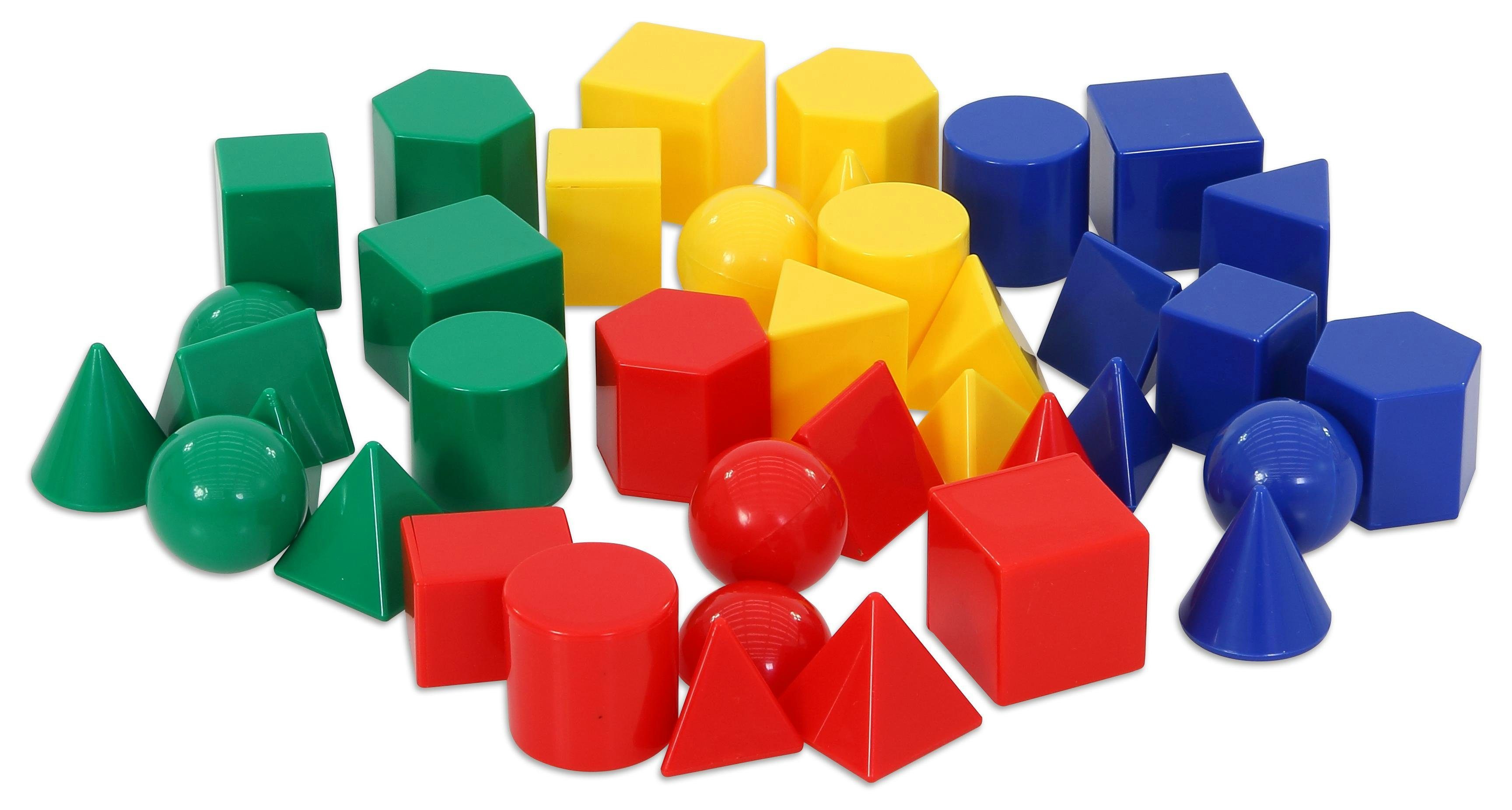 Lernspielzeug Kleine Geometriekörper, 40 Stück – Mathe Lernset Formen