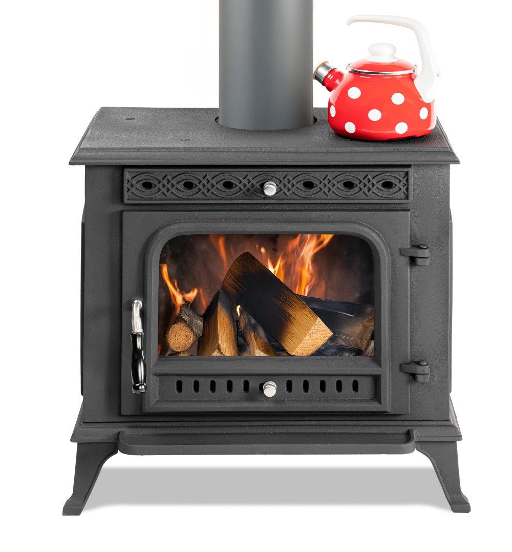 ECOfoxx Kaminofen EEK A Premium-Gusskaminofen Modell JA031, Holz&Kohle, 9,8 kW