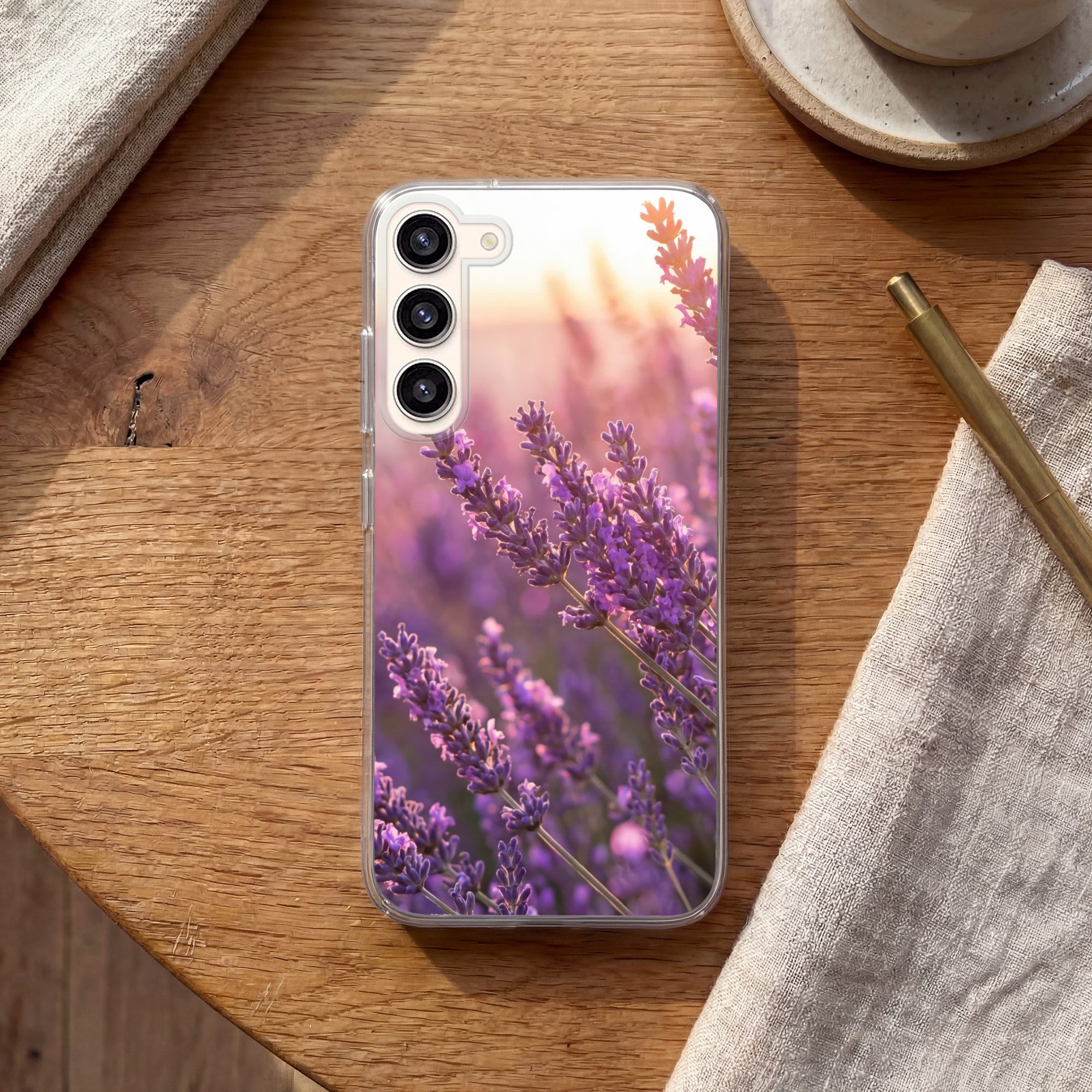 MuchoWow Handyhülle für Samsung Galaxy S23 Plus Lavendel - Lila - Sonnenlicht, Phone Case, Silikon, Schutzhülle Dünn