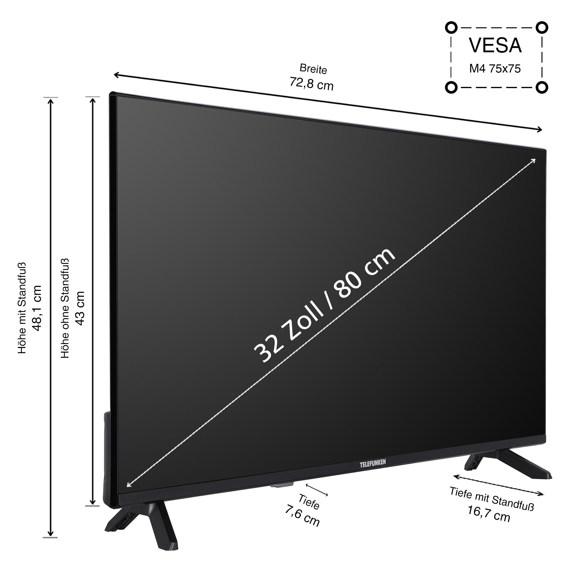 Telefunken QF32AN750S QLED-Fernseher (80...