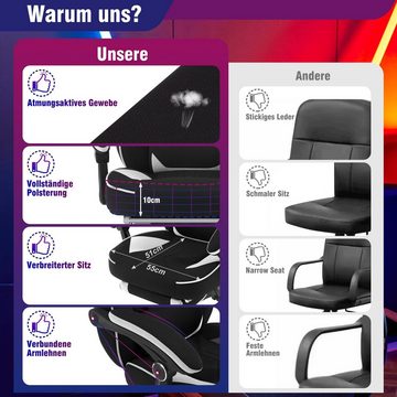 Woltu Gaming-Stuhl (1 St), atmungsaktiver Stoff, Bürostuhl ergonomisch