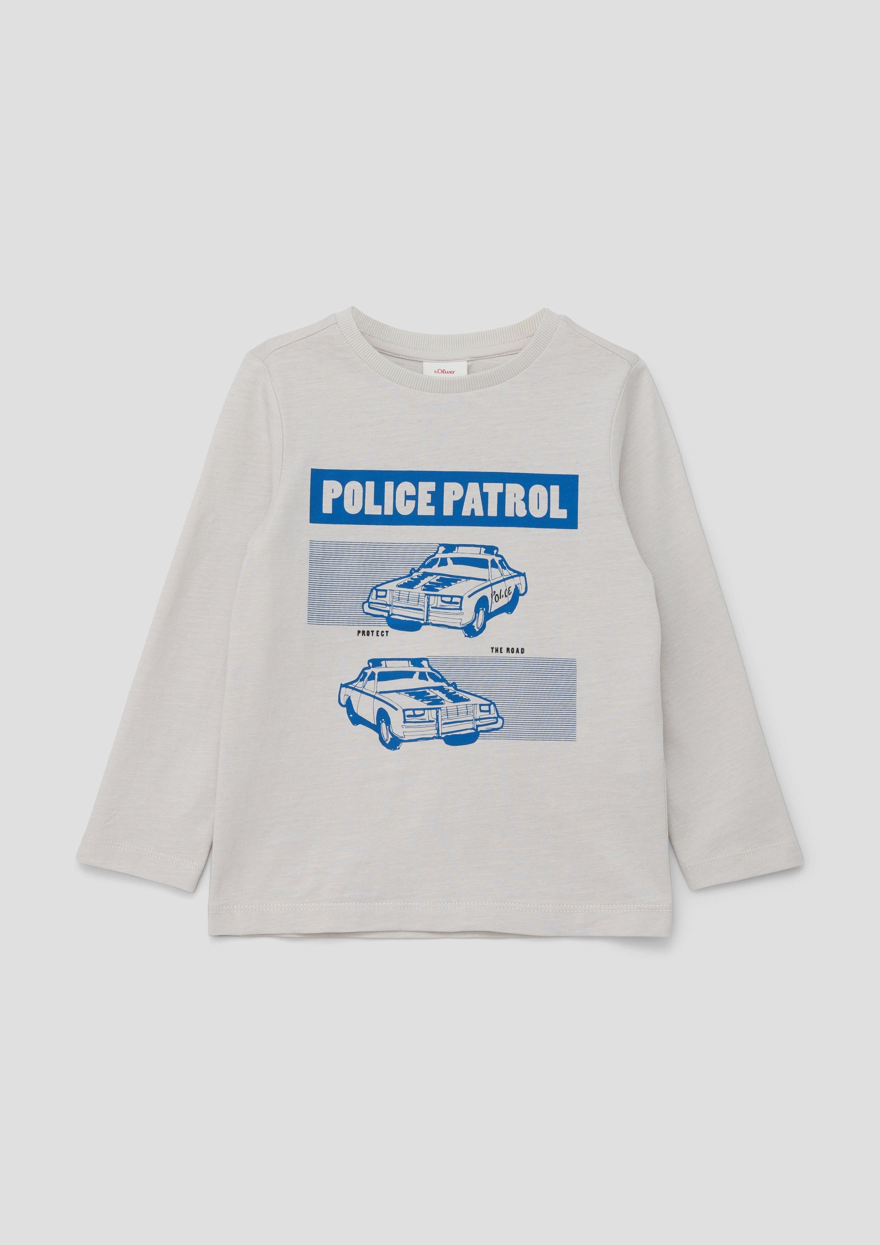 Langarmshirt Langarmshirt mit gummiertem Frontprint
