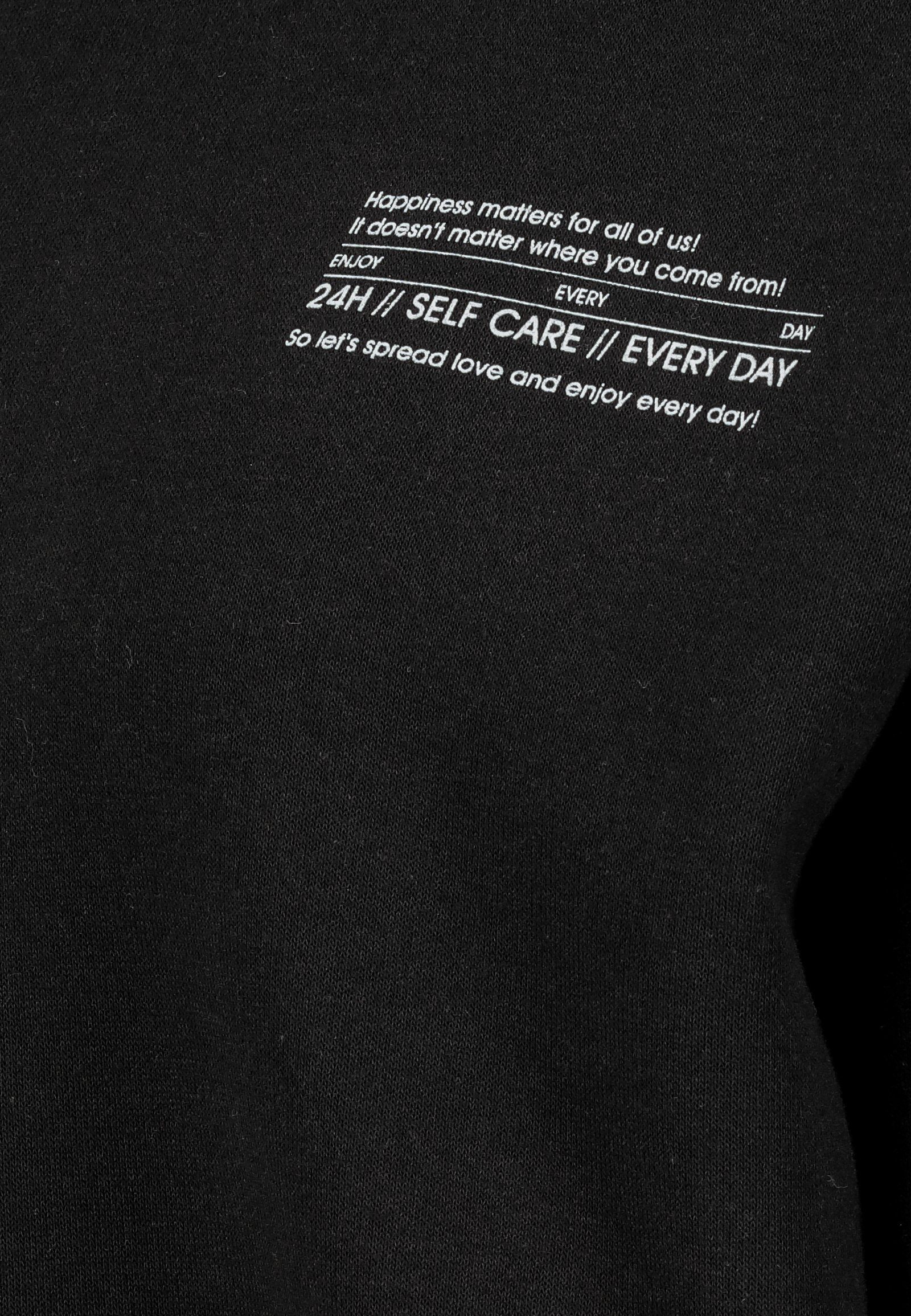 SUBLEVEL Kapuzenpullover Hoodie Mini-Print Sweater, Kapuzensweatshirt mit seitl. Eingrifftaschen