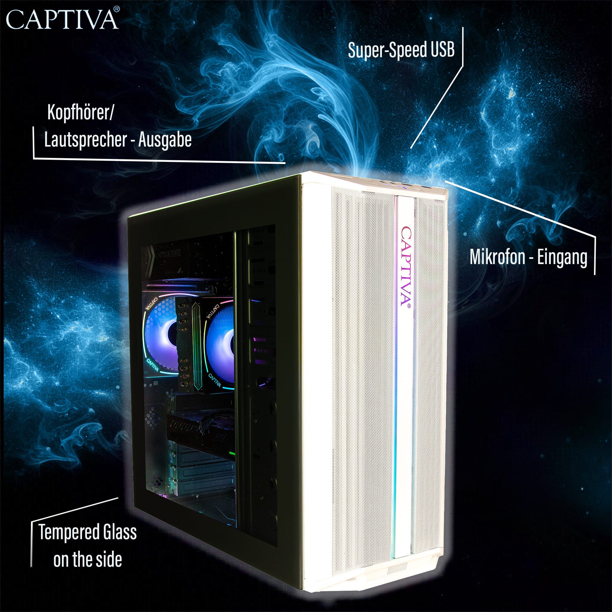 CAPTIVA Advanced Gaming R92-986 PC (AMD Ryzen 5 5600, GeForce® RTX™ 5060, 16 GB RAM, 500 GB SSD, Luftkühlung, WLAN, Windows 11 Home)