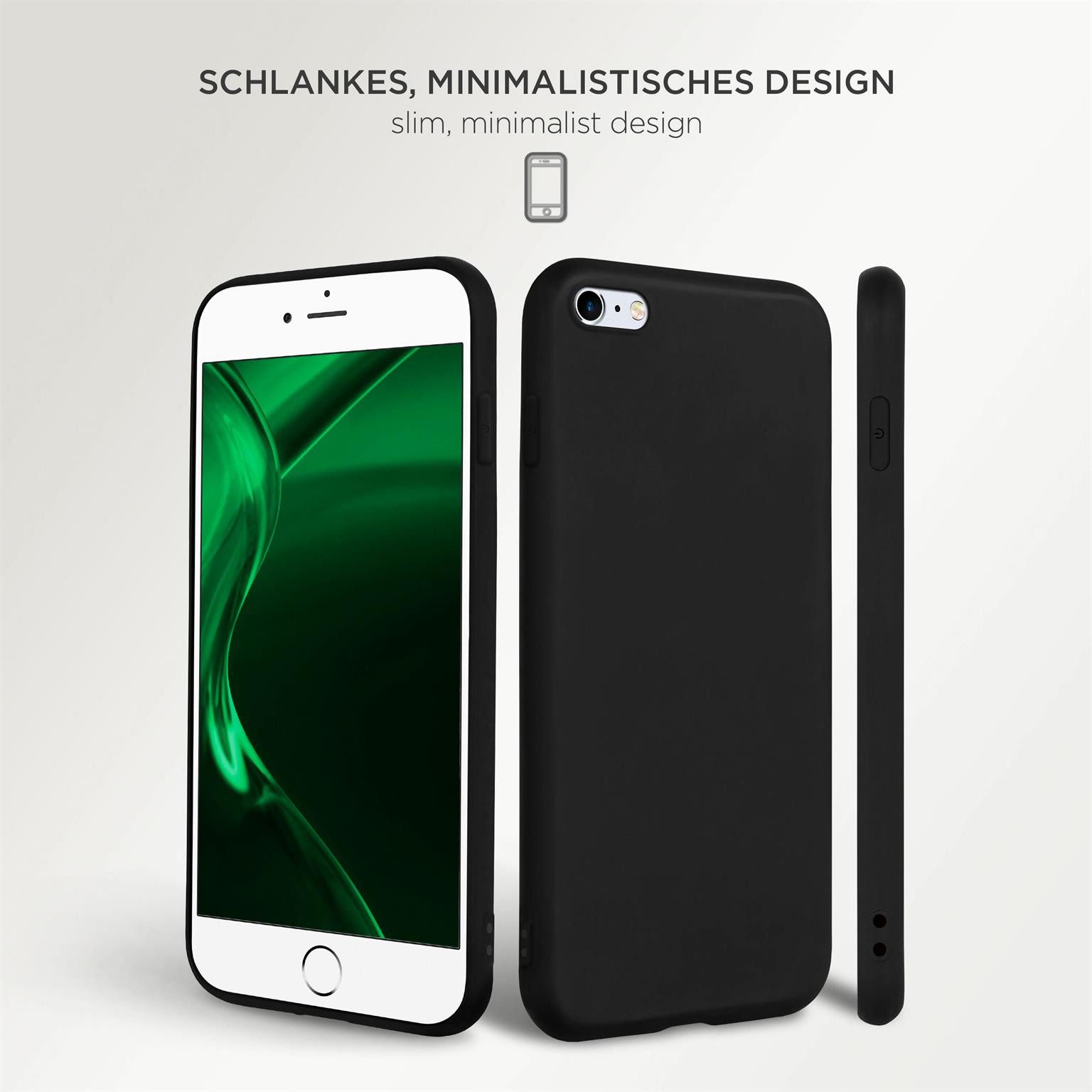 ONEFLOW Handyhülle für iPhone 6s Hülle Dünn SlimShield Pro Schwarz 4,7 Zoll, Backcover TPU Case Handyhülle minimalistisch Schutzhülle Erhöhter Rand