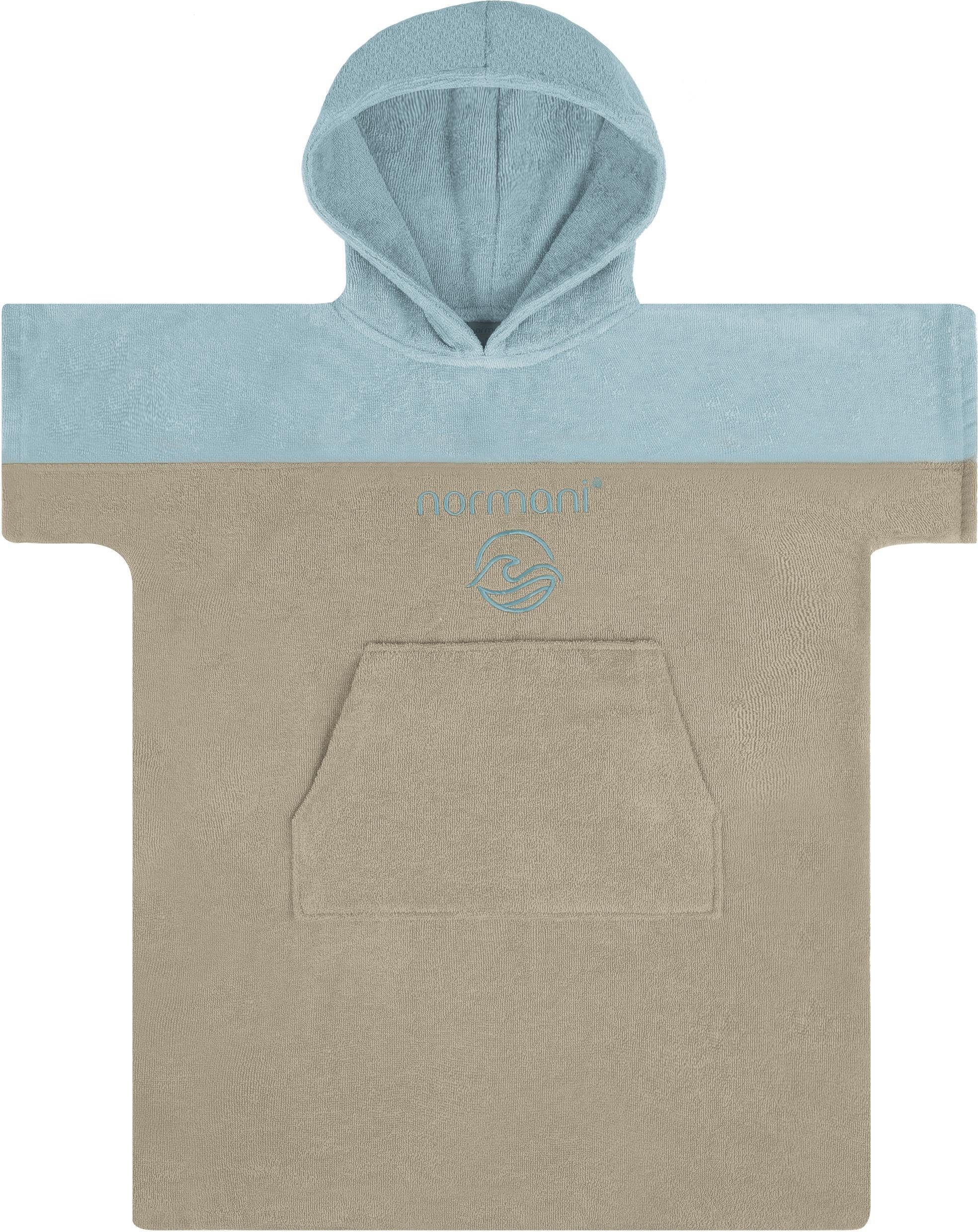 normani Badeponcho Kinder Badeponcho Puwai, Bio-Baumwolle, Kapuze, Schlupf, Badeponcho aus 100 % Bio-Baumwolle