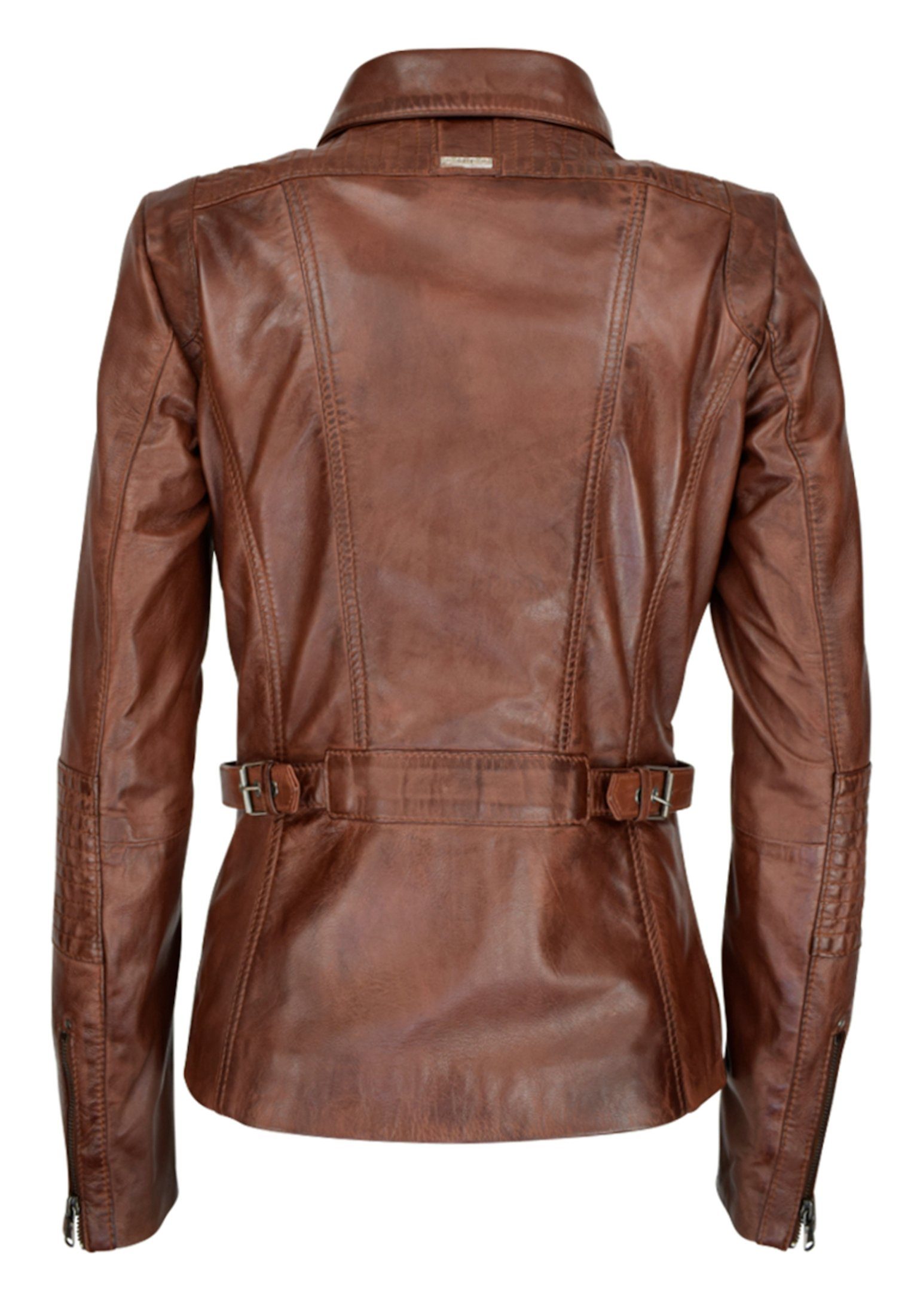 Mokka Lederjacke im Lederjacke moderne CBL Lederjacke Biker-Look