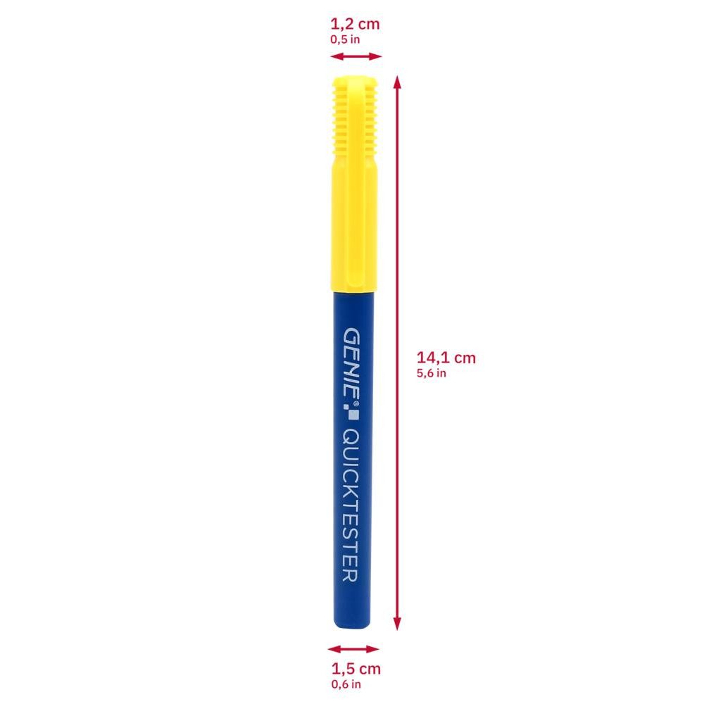 GENIE Geldscheinprüfstift Quicktester Banknotenprüfer, (Geldscheinprüfstifte-Set, 10-tlg., 10 GENIE Quicktester), Chemische Analyse, vier Währungen, optische An – Bild 2 von 5
