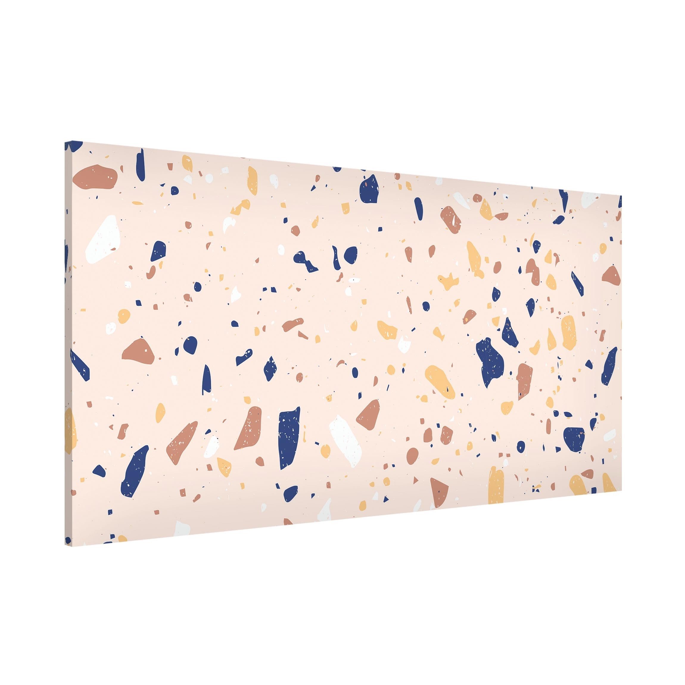 Bilderdepot24 Magnettafel Küche beige Detailliertes Terrazzo Muster Padova, (1-tlg., Magnetboard Pinnwand für die Wand - metallische Tafel für Magnete), Magnetwand groß mit Motiv Büro Memoboard magnetisch Hochformat