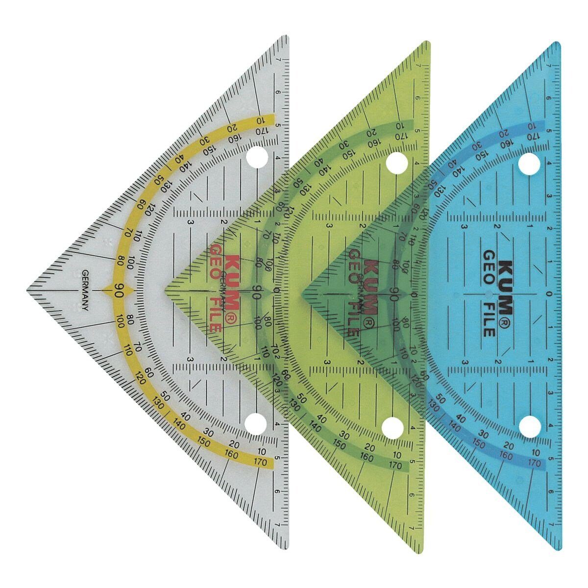 KUM Geodreieck, 14 cm, abheftbar