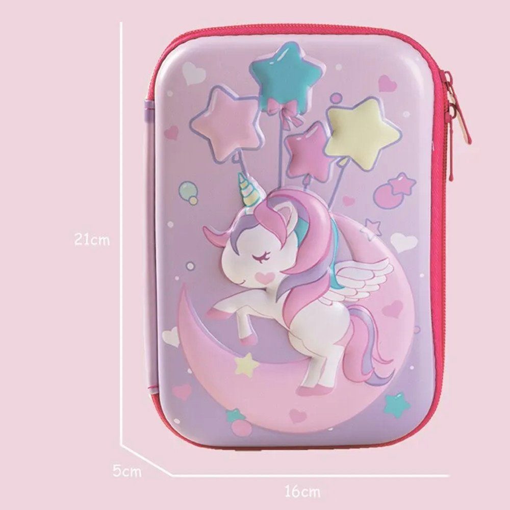 Federmappe Mädchen gefüllt mit Name | Design Einhorn 01