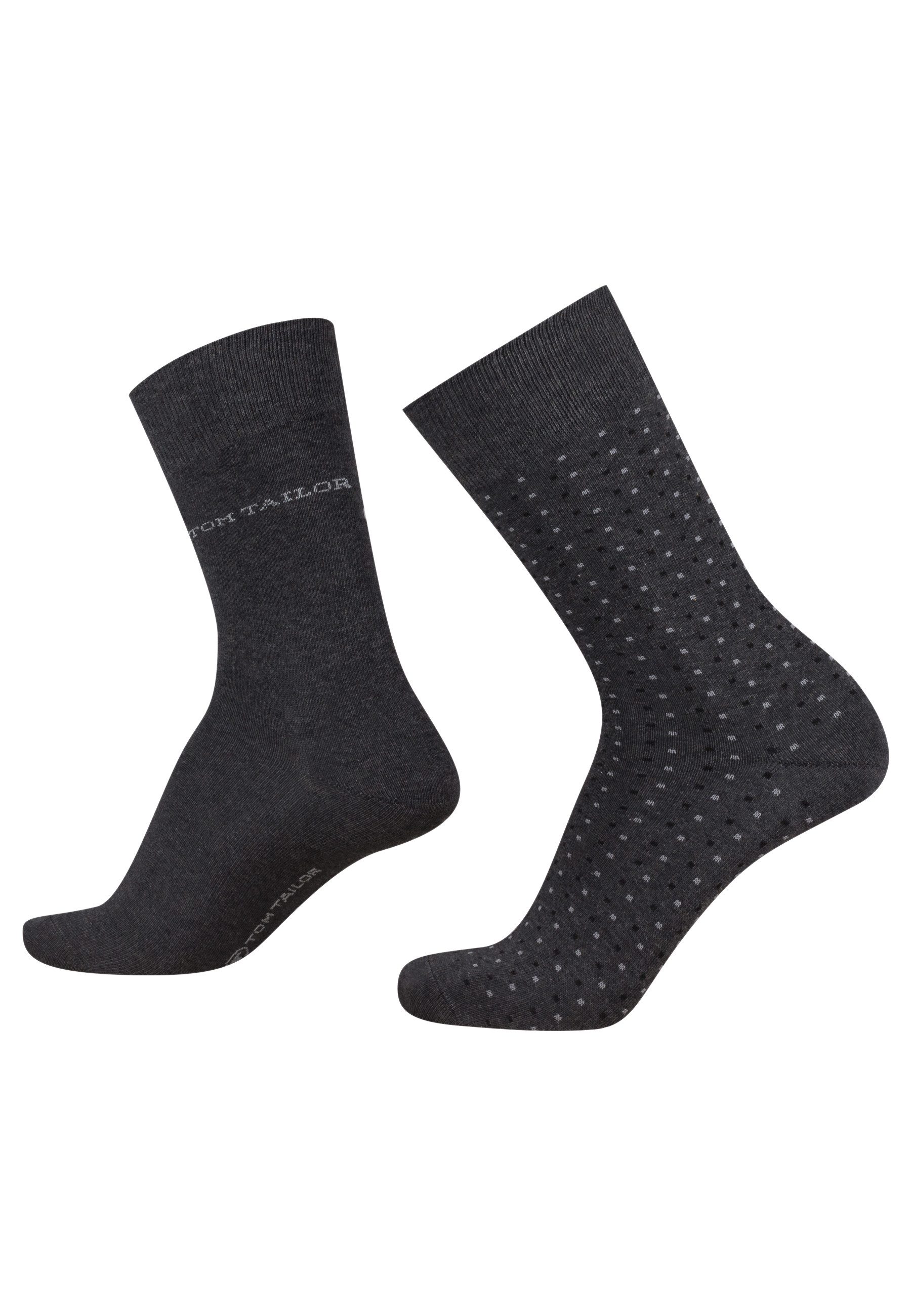 Socken Tom Tailor men socks 2er basic dot anthra 39-42