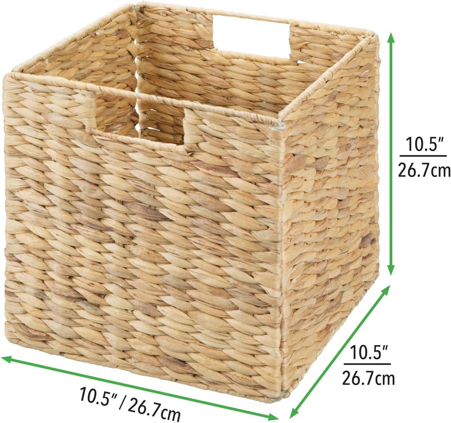 mDesign Aufbewahrungssystem mDesign Aufbewahrungsbox Regalkorb Organizer 2er Set faltbar Naturfa