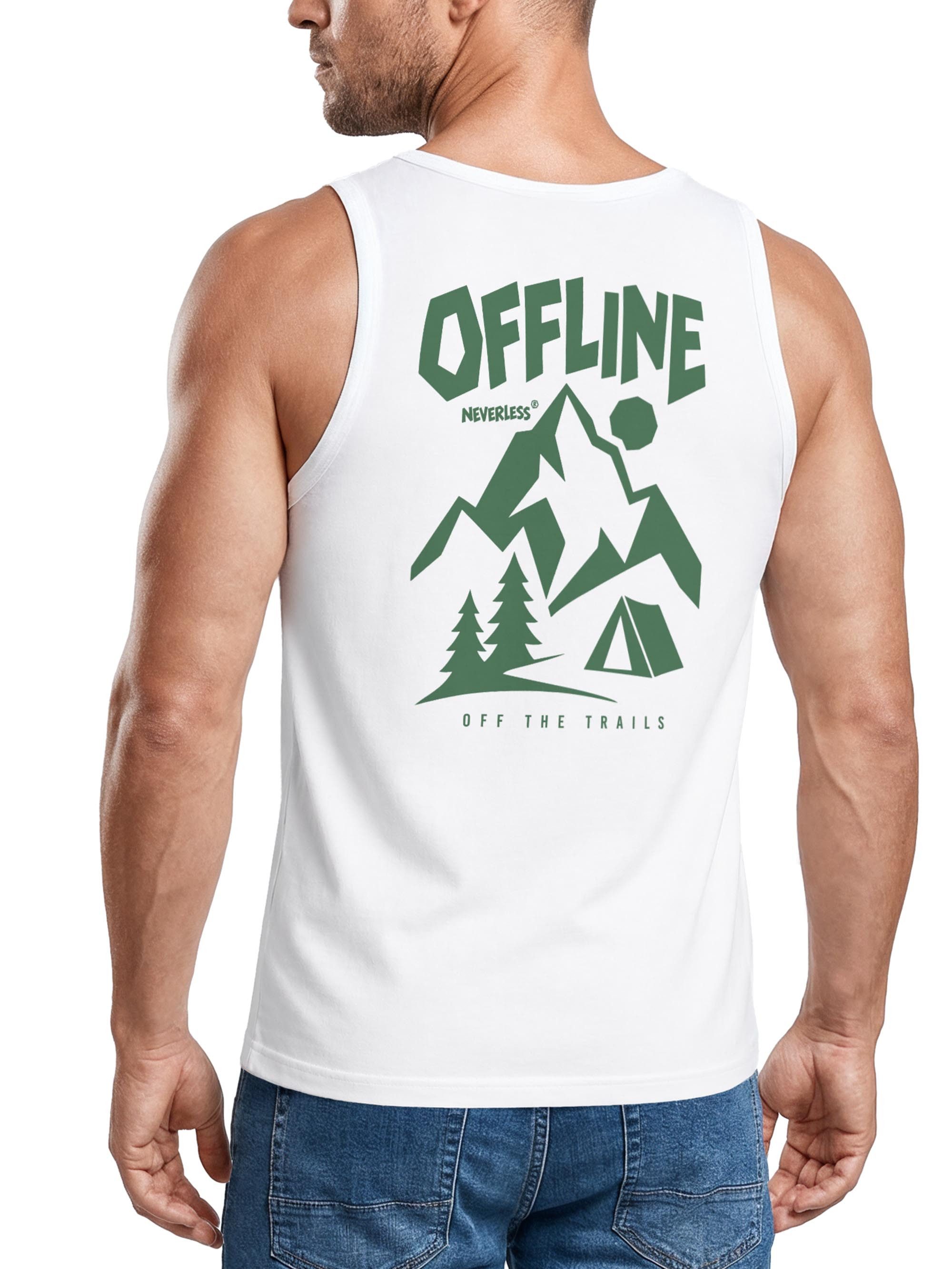 Neverless Tanktop Tanktop Herren mit Grafik-Print - Offline off the trails - mit Print