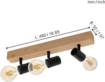 EGLO Deckenspot TOWNSHEND 3, Leuchtmittel wechselbar, ohne Leuchtmittel, Vintage Deckenspot im Industrial Design, Retro Lampe, Fassung: E27