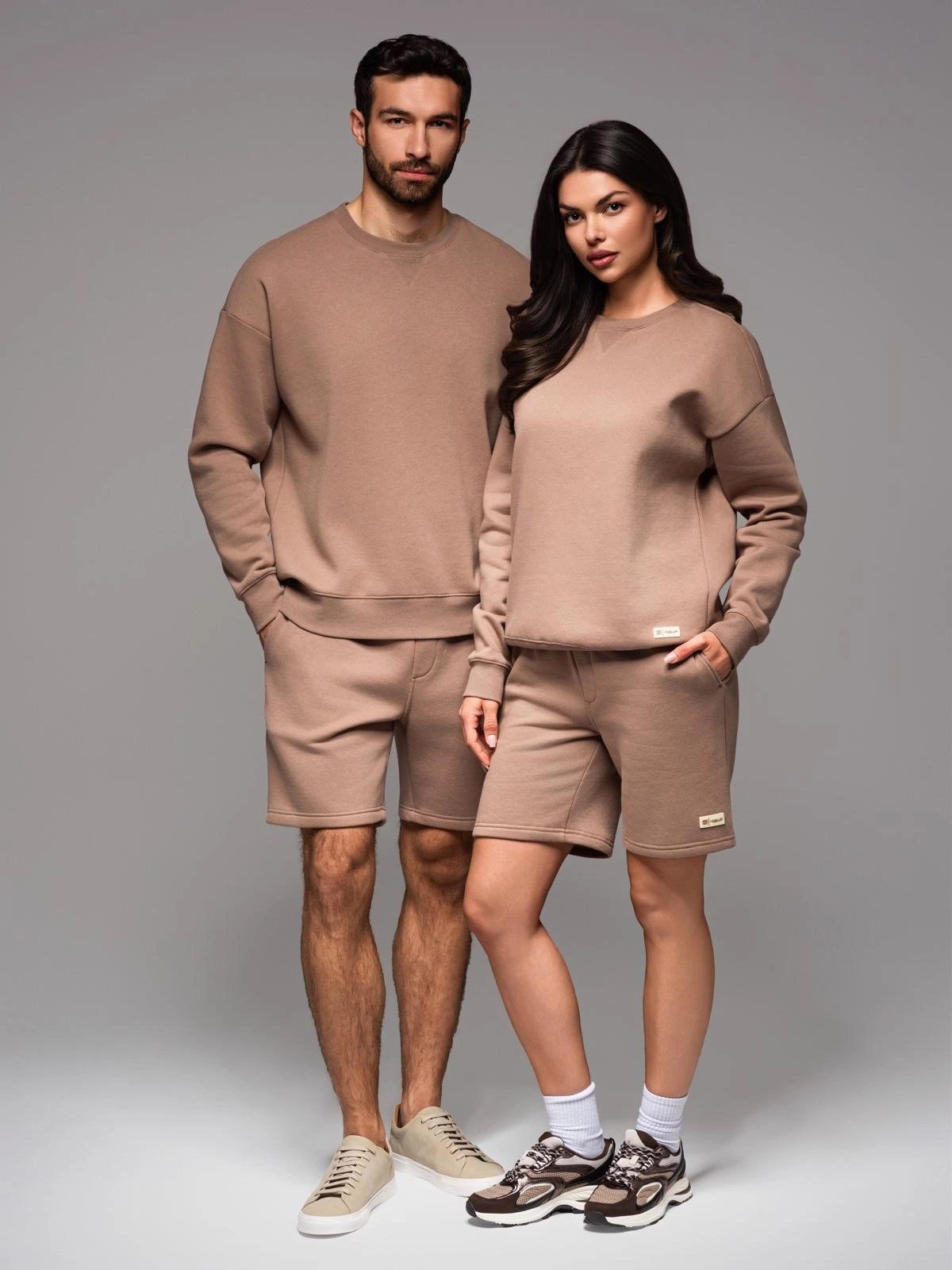 OMBRE Sweatanzug Unisex Sweatshirt-Set mit Shorts