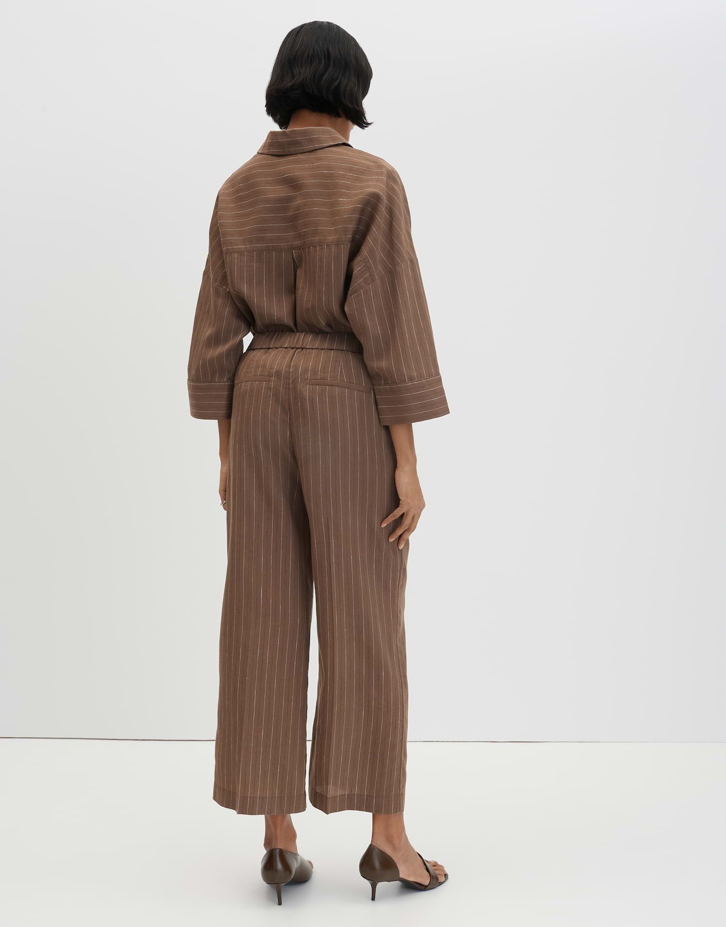 someday Culotte Celino cropped stripe mit Nadelstreifen Leicht strukturierter Look mit feinen Streifen und Bügelfalten
