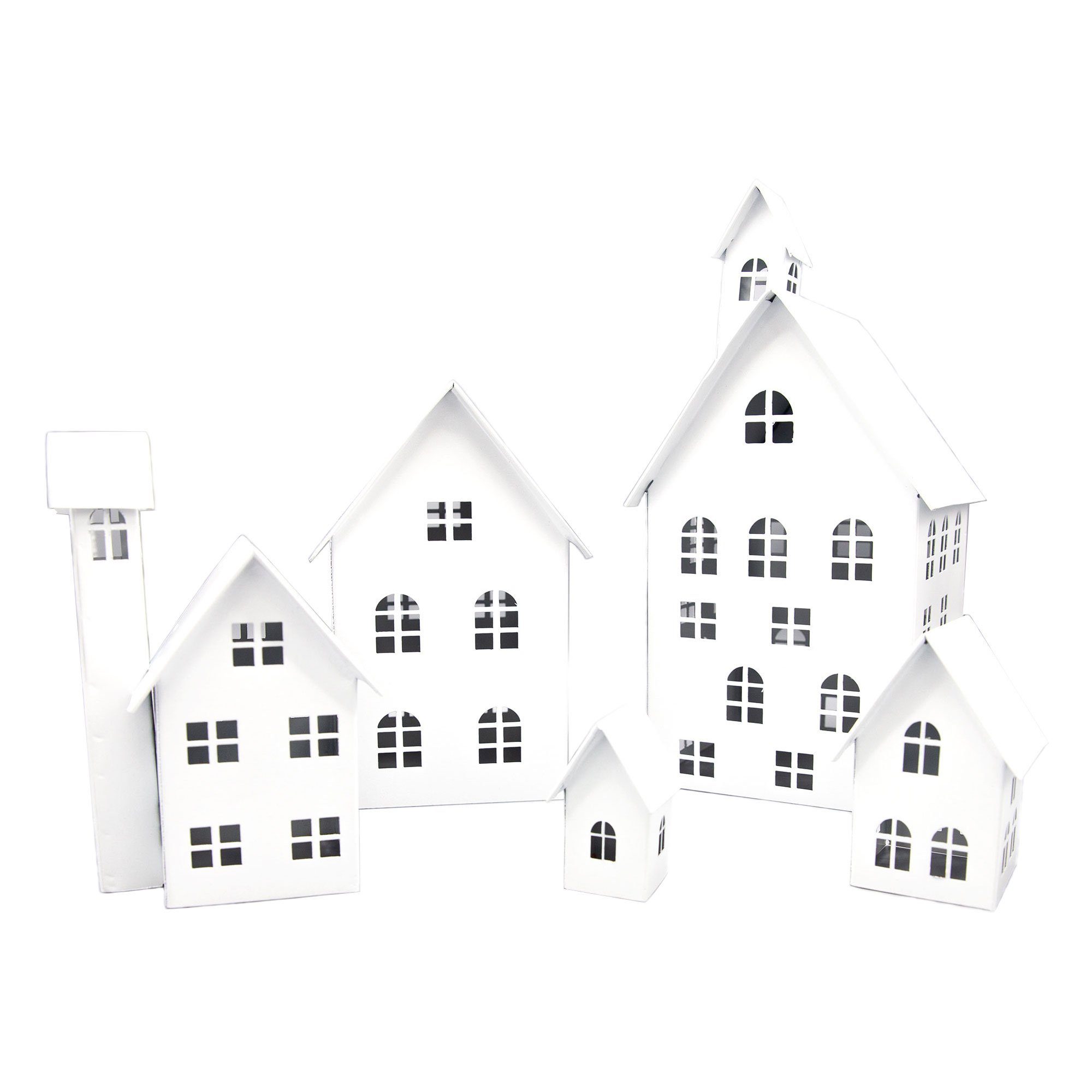 UNUS HOME Teelichthalter Deko Häuser Metall 5er Set (5 St., 5er Set verschi günstig online kaufen