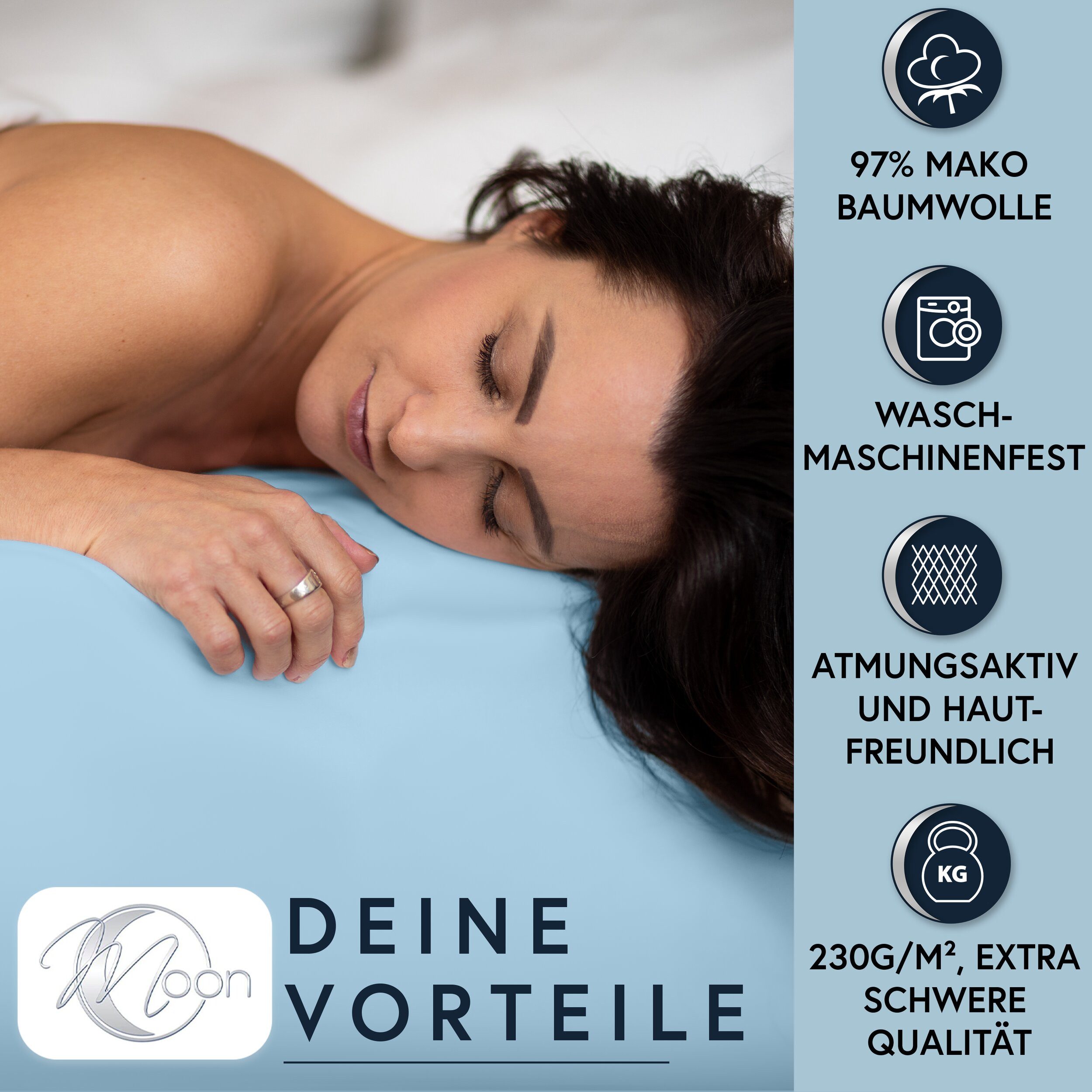 MOON Heimtextilien Spannbettlaken MOON-Luxury Spannbettlaken Jersey Stretch günstig online kaufen