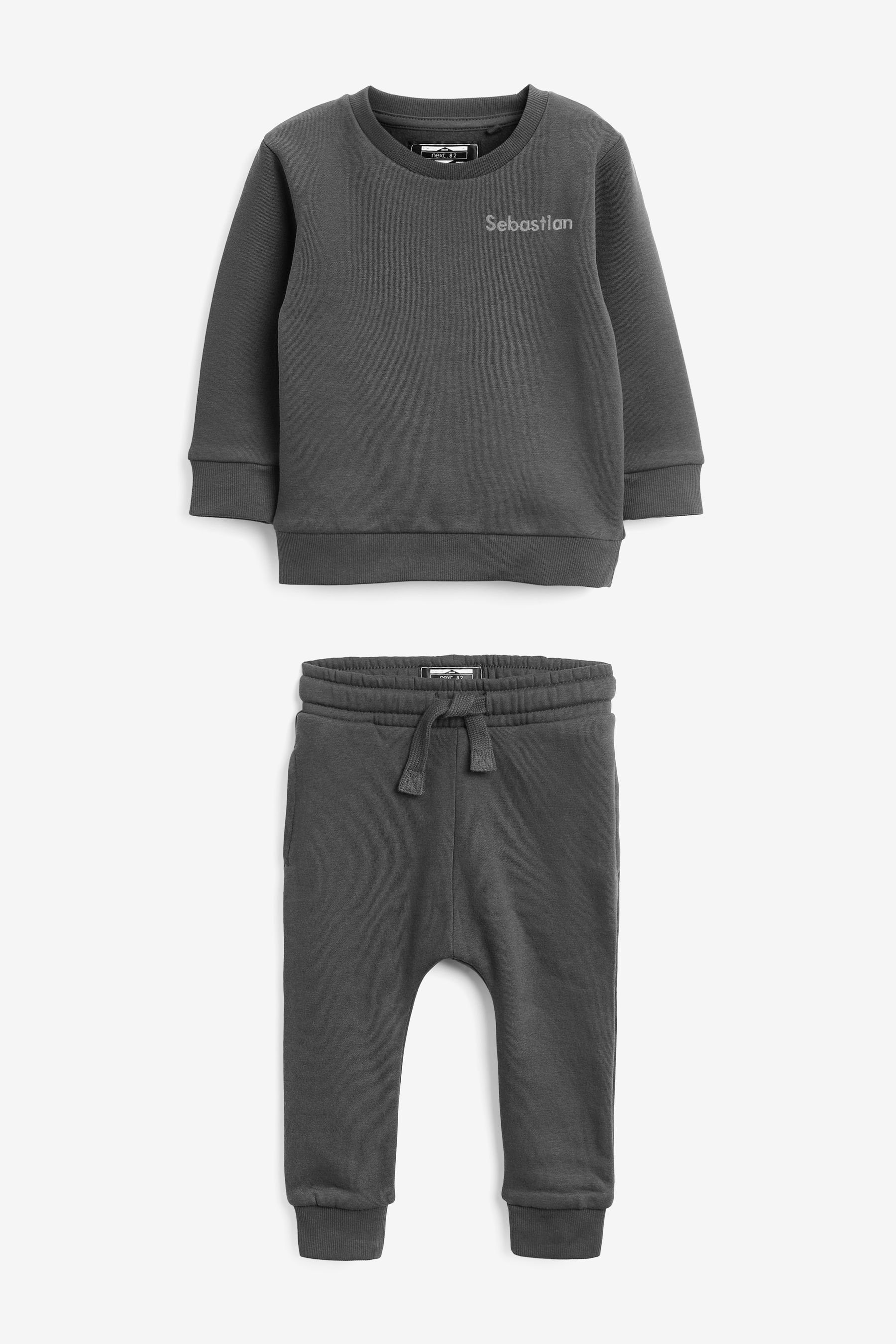 Next Sweatanzug Jersey-Sweatshirt und Jogginghose im Set (2-tlg) Charcoal Grey