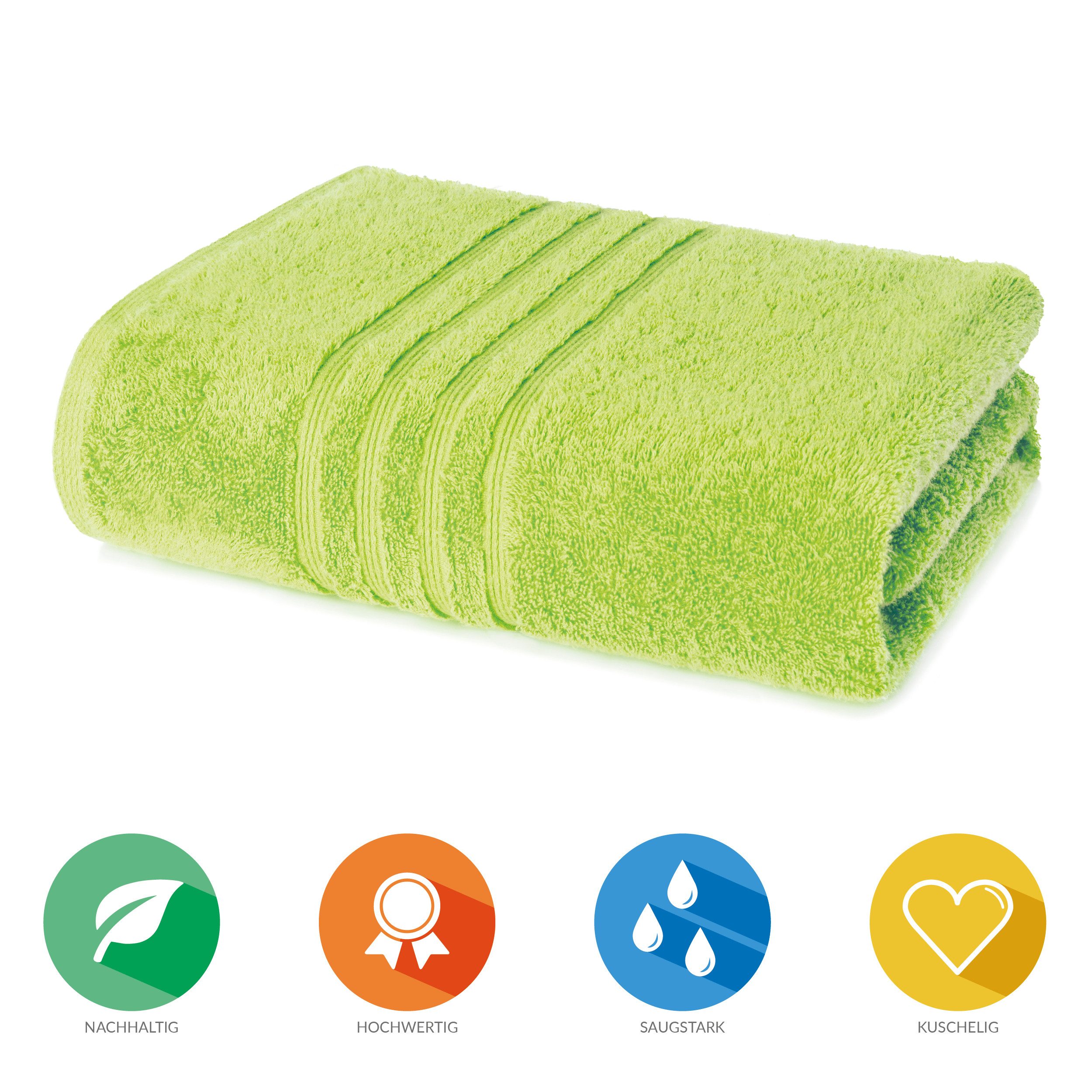 Lavea Badetuch Bali Duschtuch 100x150 cm Duschtuch 70x140 cm, Weiches Bio-Baumwollfrottee (1-St), Handtuch, GOTS-zertifiziert, extra saugstark mit 500g/m²
