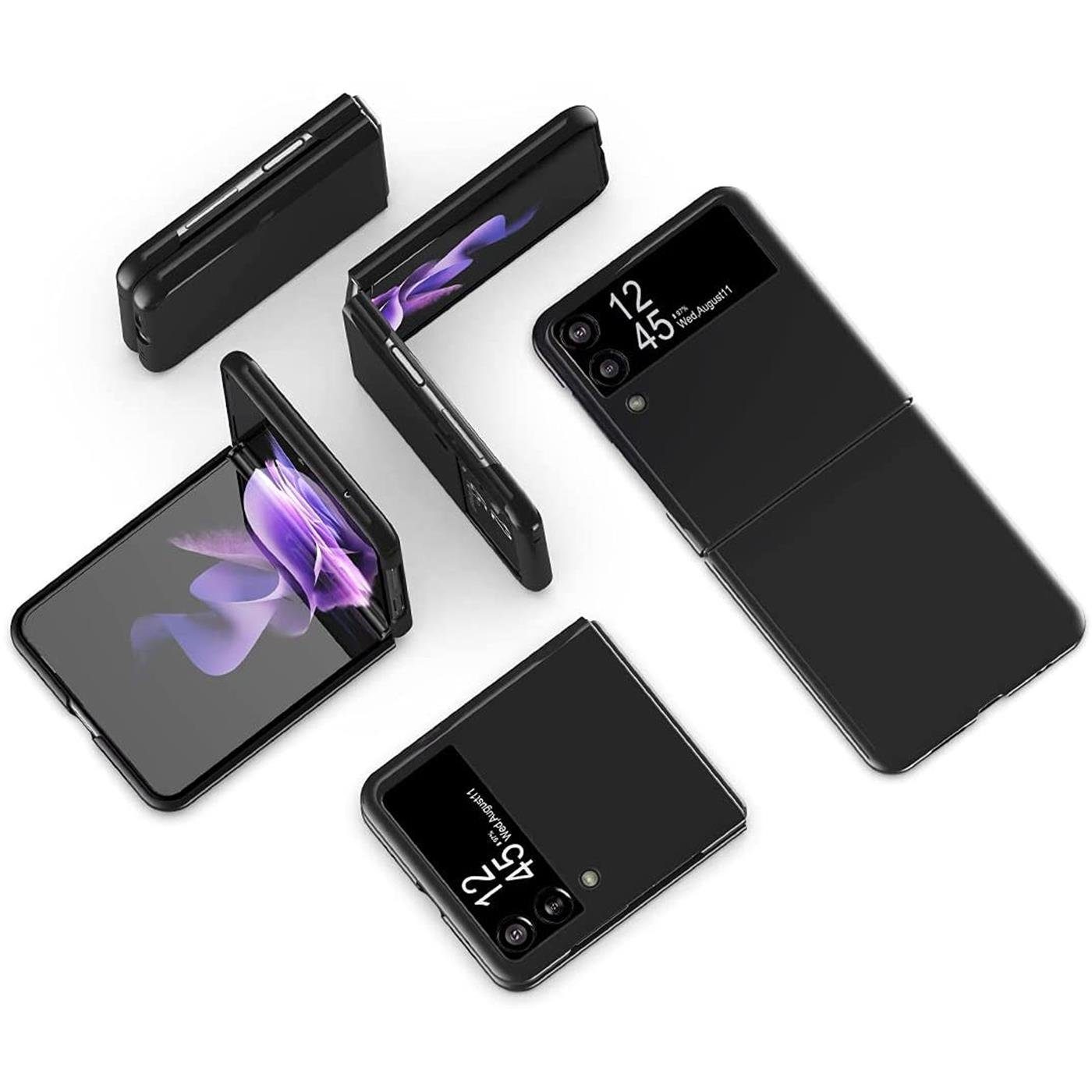 CoolGadget Handyhülle Black Series Handy Hülle für Samsung Galaxy Z Flip 3 6,7 Zoll, Edle Silikon Schlicht Schutzhülle für Samsung Z Flip 3 5G Hülle – Bild 5 von 5