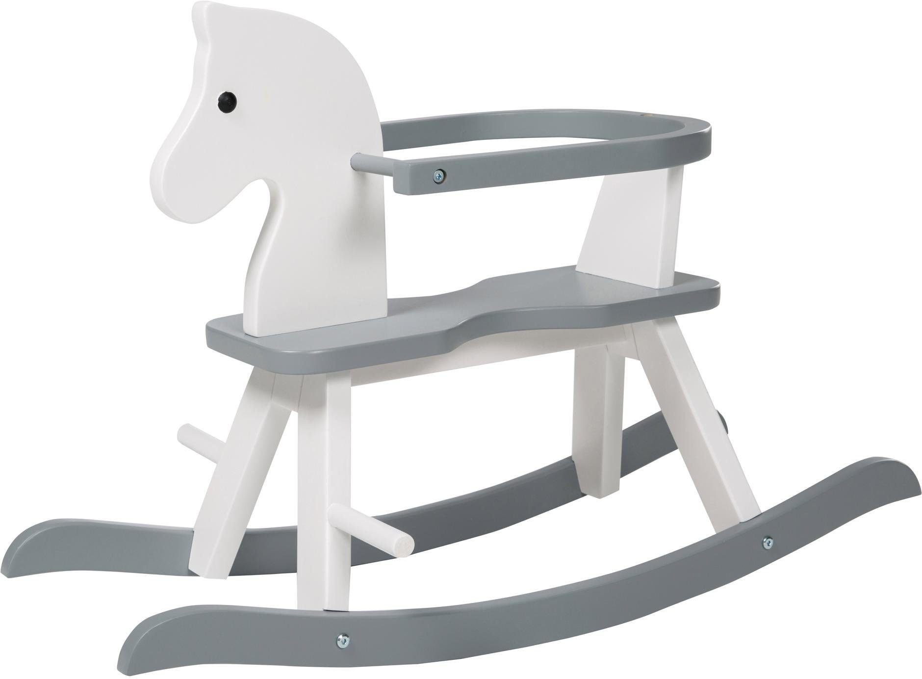 roba® Schaukelpferd Weiß/Grau, aus Holz günstig online kaufen