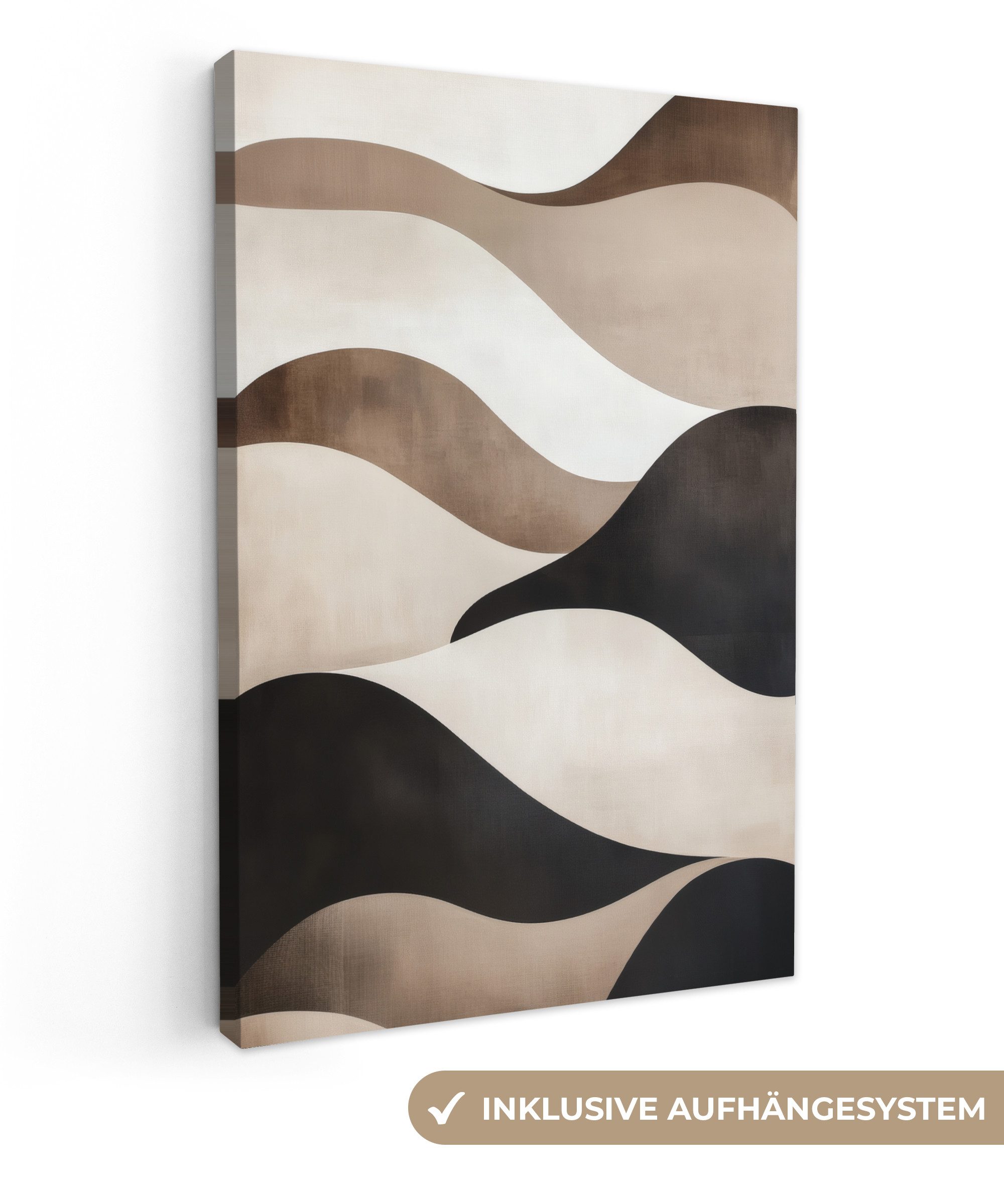 OneMillionCanvasses® Leinwandbild Wellen - Abstrakt - Beige, Fotodruck (1 S günstig online kaufen