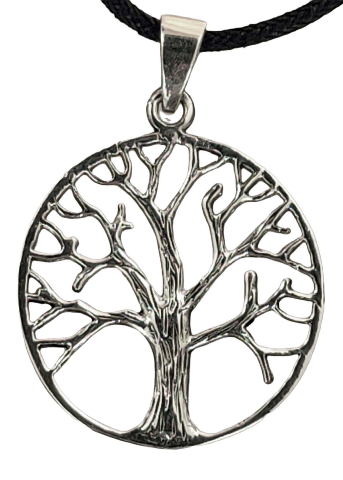 Kiss of Leather Kettenanhänger Lebensbaum 925 Silber Anhänger Yggdrasil  Baum des Lebens, Maße: ca. 27 mm Durchmesser Innenmaße der Öse: ca. 6 mm  hoch x ca. 4 mm breit
