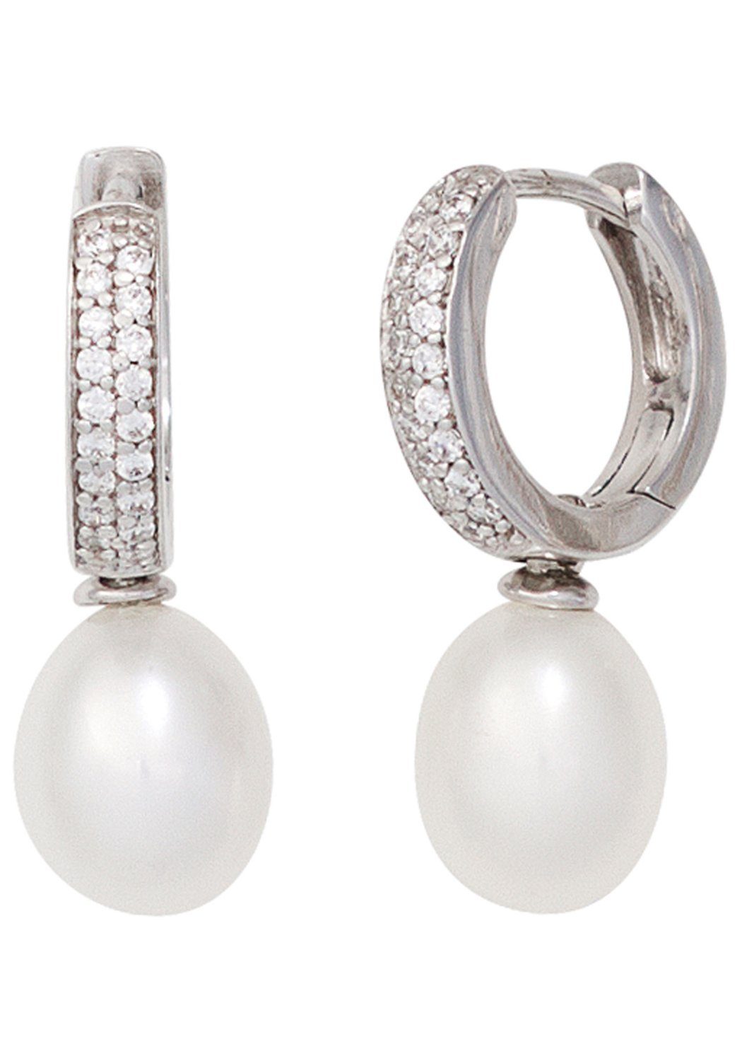 JOBO Perlenohrringe, 925 Silber mit Sü�...