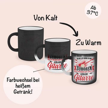 Trendation Tasse Trendation - Gitarrist Geschenk Gitarre Zaubertasse mit Spruch - Farbwechsel Tasse für Gitarrenspieler Geschenkidee, Farbwechsel