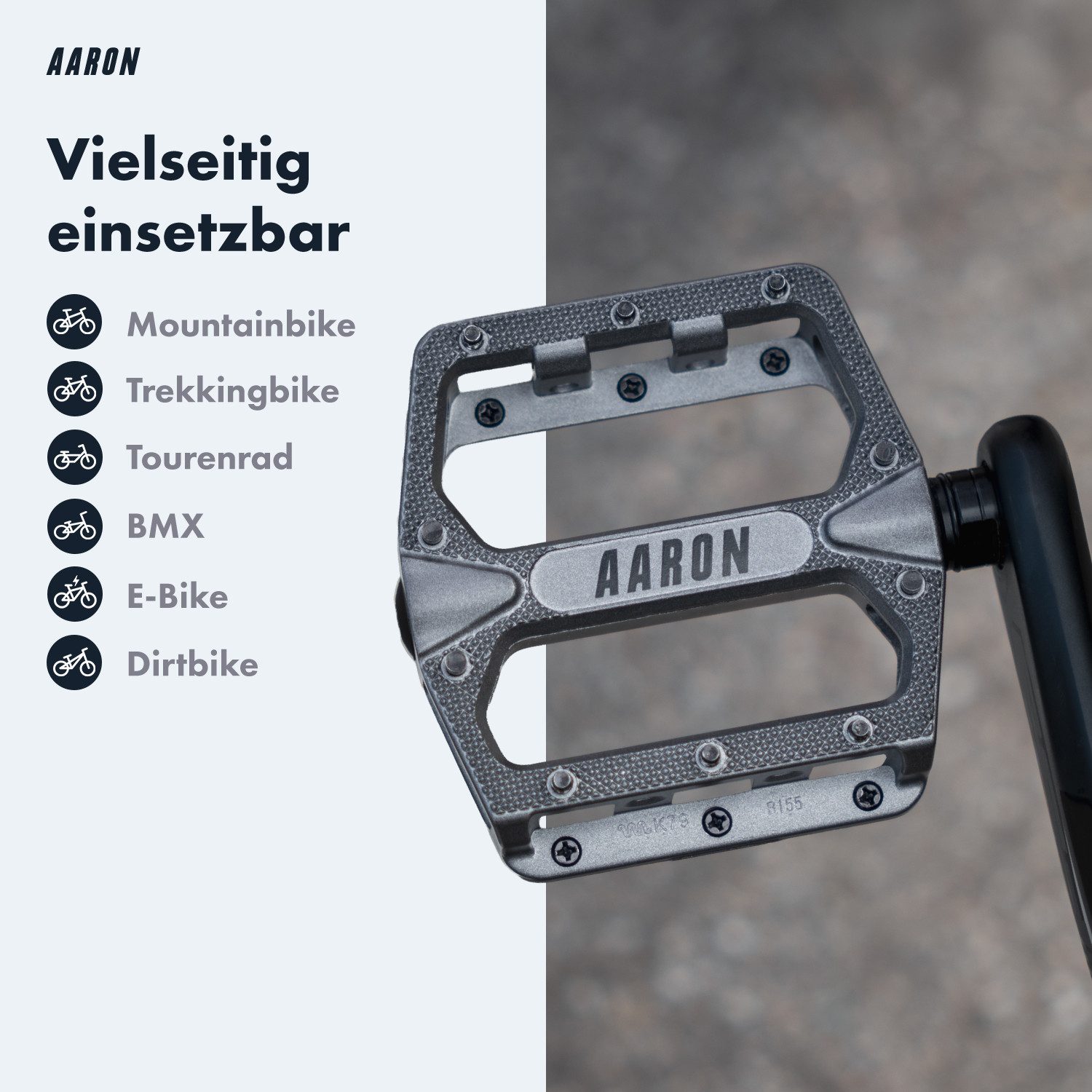 AARON Fahrradpedale Rock MTB Pedale Aluminium - Industriekugellager & austauschbare Pins