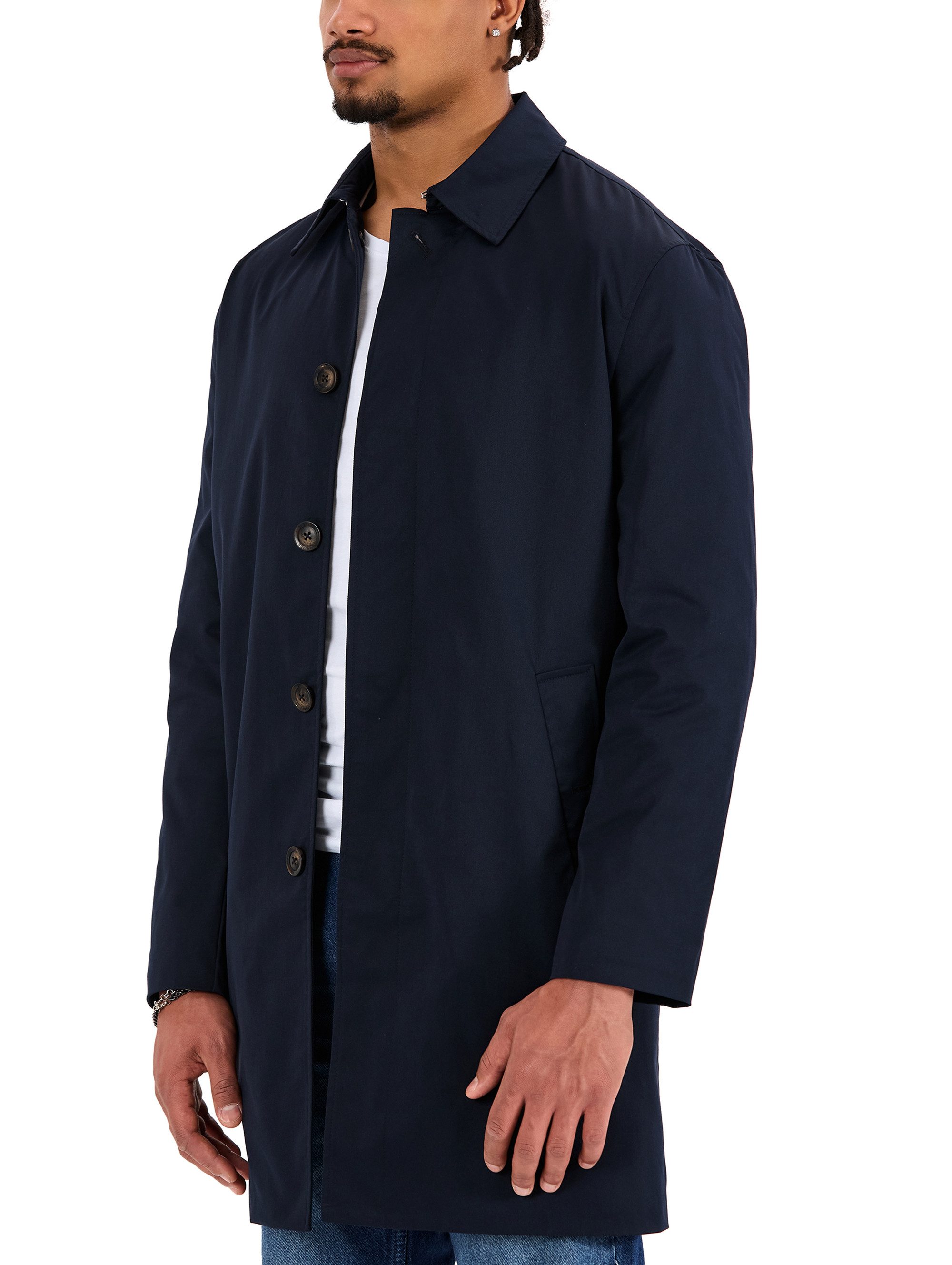 RedBridge Kurzmantel mit Hemdkragen und Knopfleiste Casual Look Gerade Passform, seitliche Eingrifftaschen, minimalistisches Design