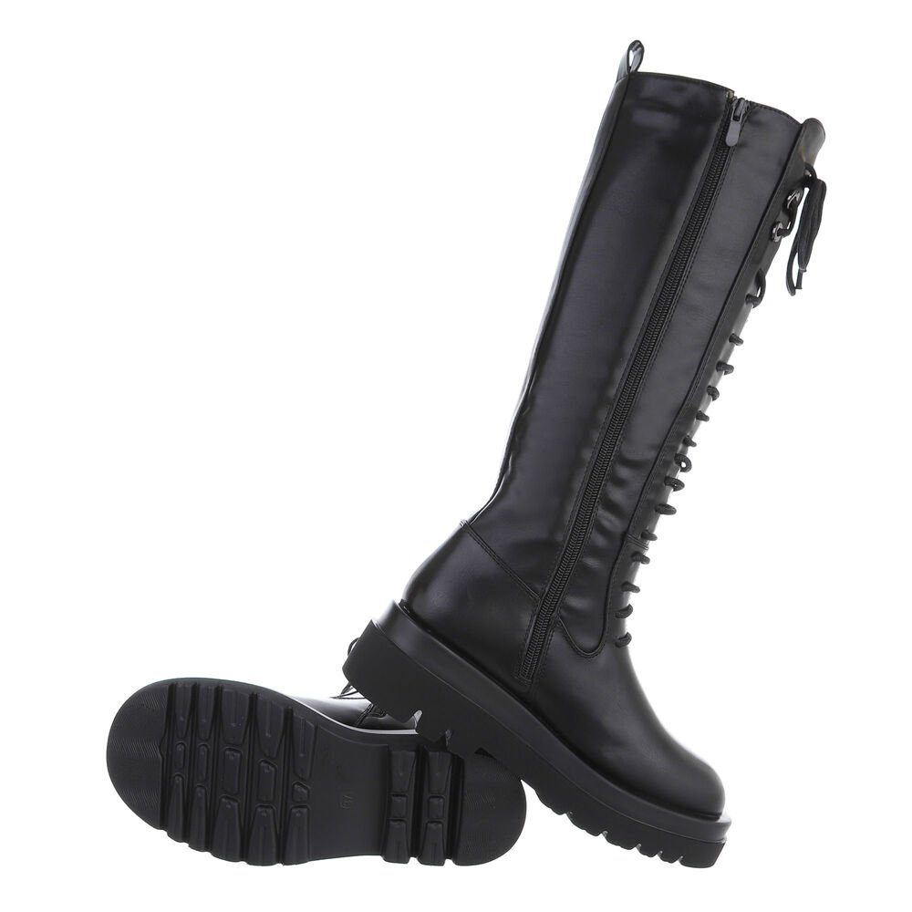 Ital-Design Damen Schnürschuhe Biker Plateaustiefel (81440916) Blockabsatz günstig online kaufen