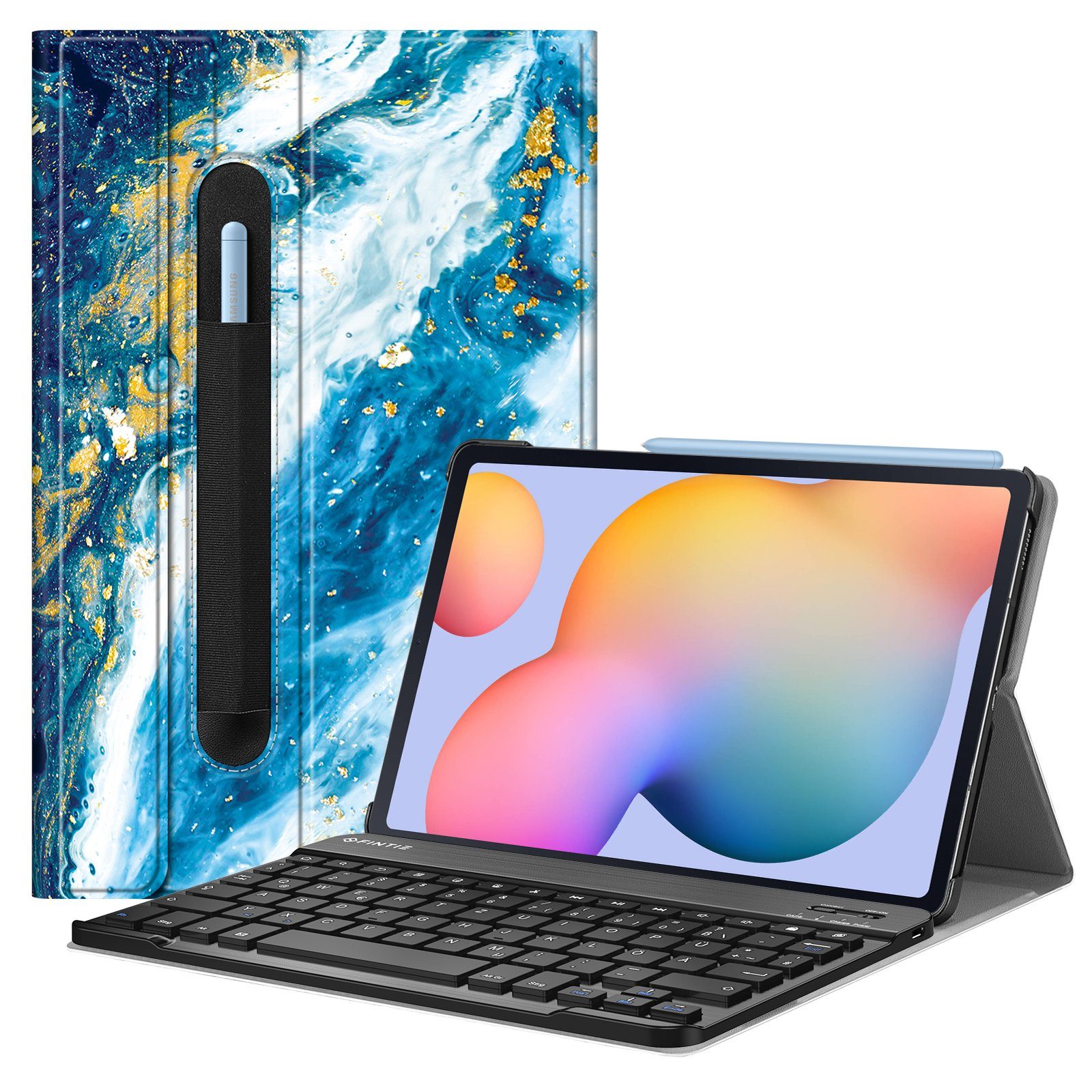 Fintie Tablet-Hülle Tastatur Hülle für Samsung Galaxy Tab S6 Lite 10.4  2022/2020 SM-P610/P613/P615/P619 - Keyboard Case mit Magnetisch Abnehmbarer  Deutscher Tastatur