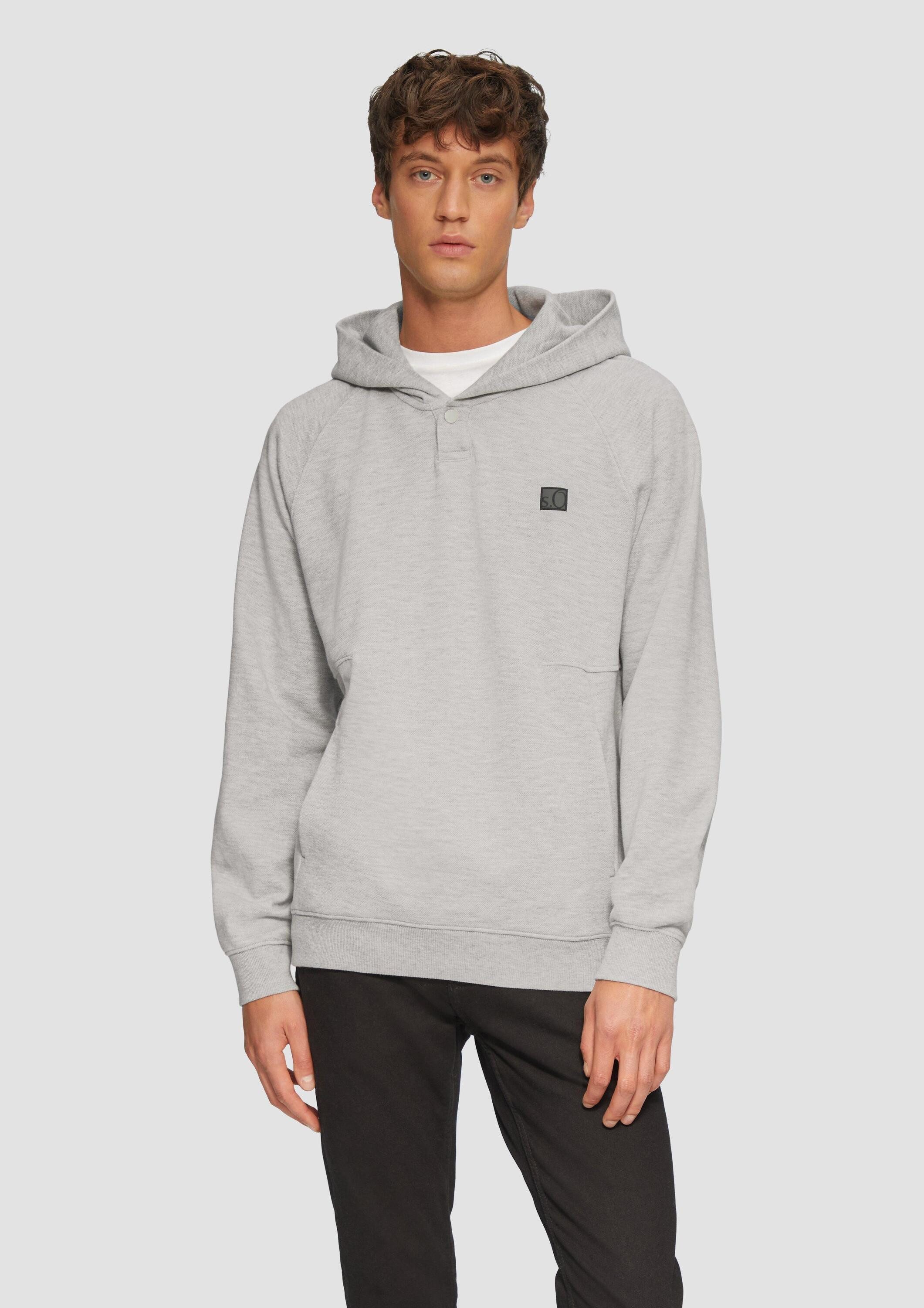 s.Oliver Sweatshirt Sweatshirt Hoodie mit Waffelstruktur und Logo-Detail