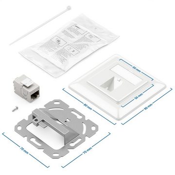 deleyCON deleyCON 3x CAT6a Keystone Netzwerkdosen Set STP Geschirmt Metall Netzwerk-Adapter