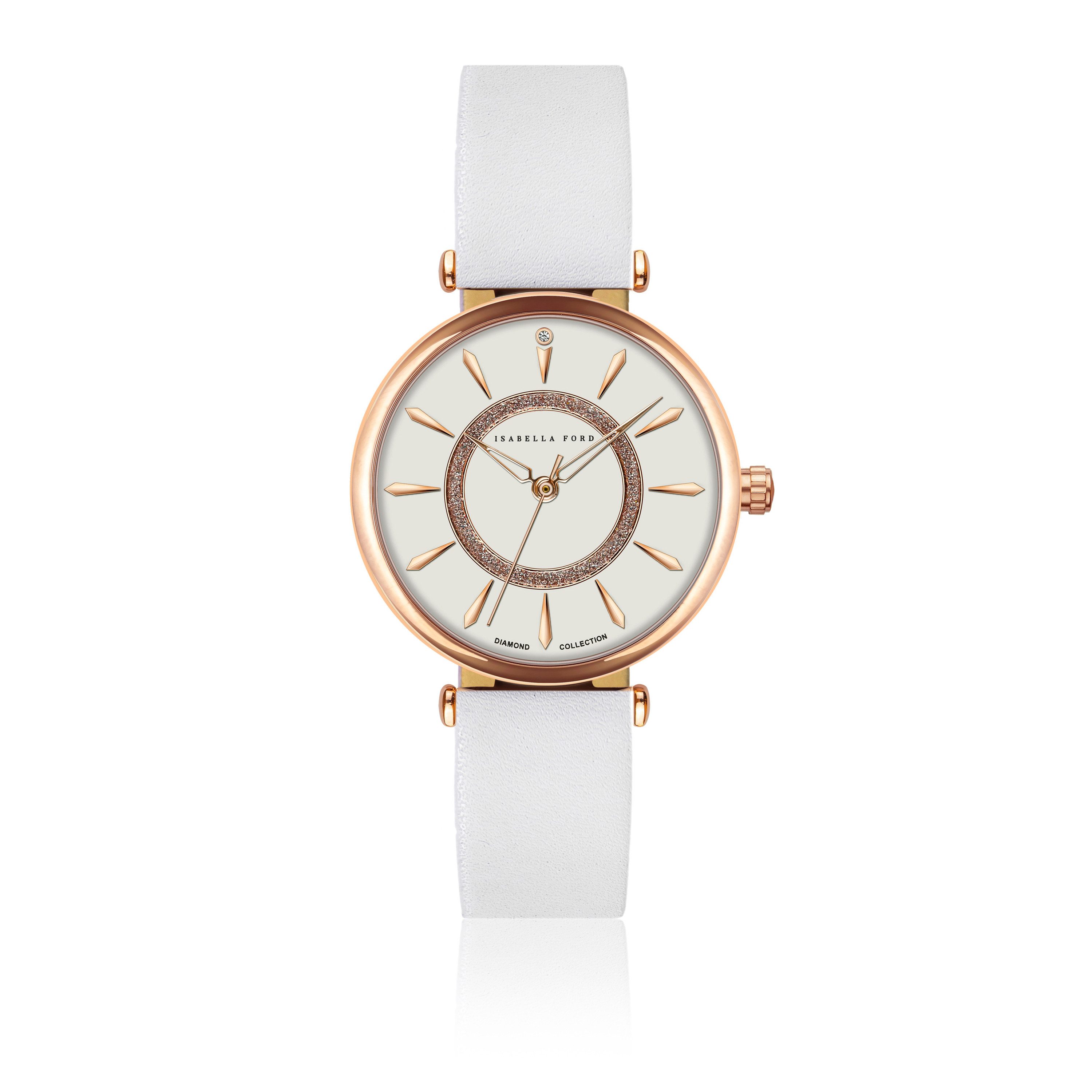 ISABELLA FORD Quarzuhr FE8-S044R Zoé White Leather