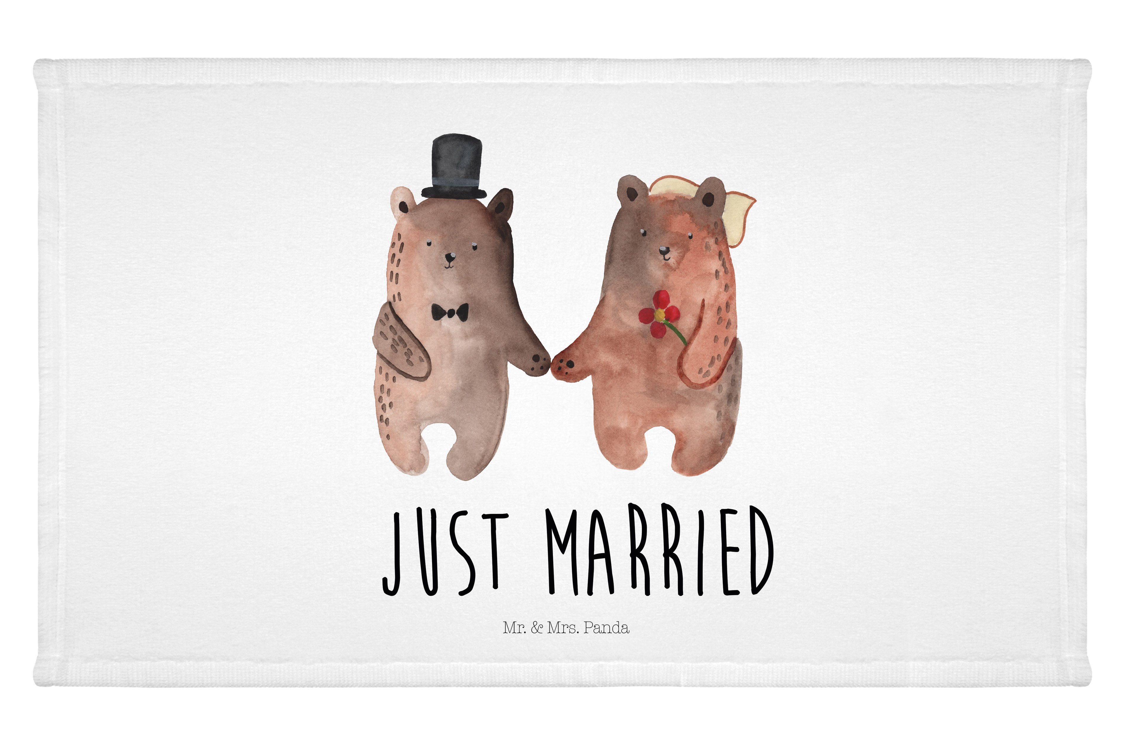 Mr. & Mrs. Panda Handtuch Bär Heirat - Weiß - Geschenk, Gästetuch, Teddy, Bär Verheiratet Heira, (1-St)