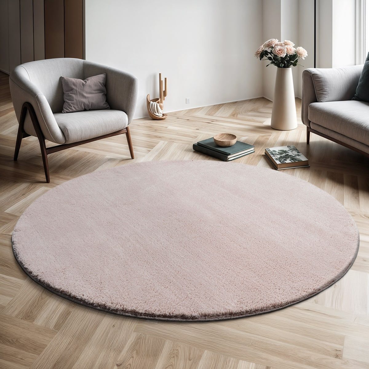 the carpet Teppich Relax round, rund, Höhe: 16 mm, waschbarer Wohnzimmer Te günstig online kaufen