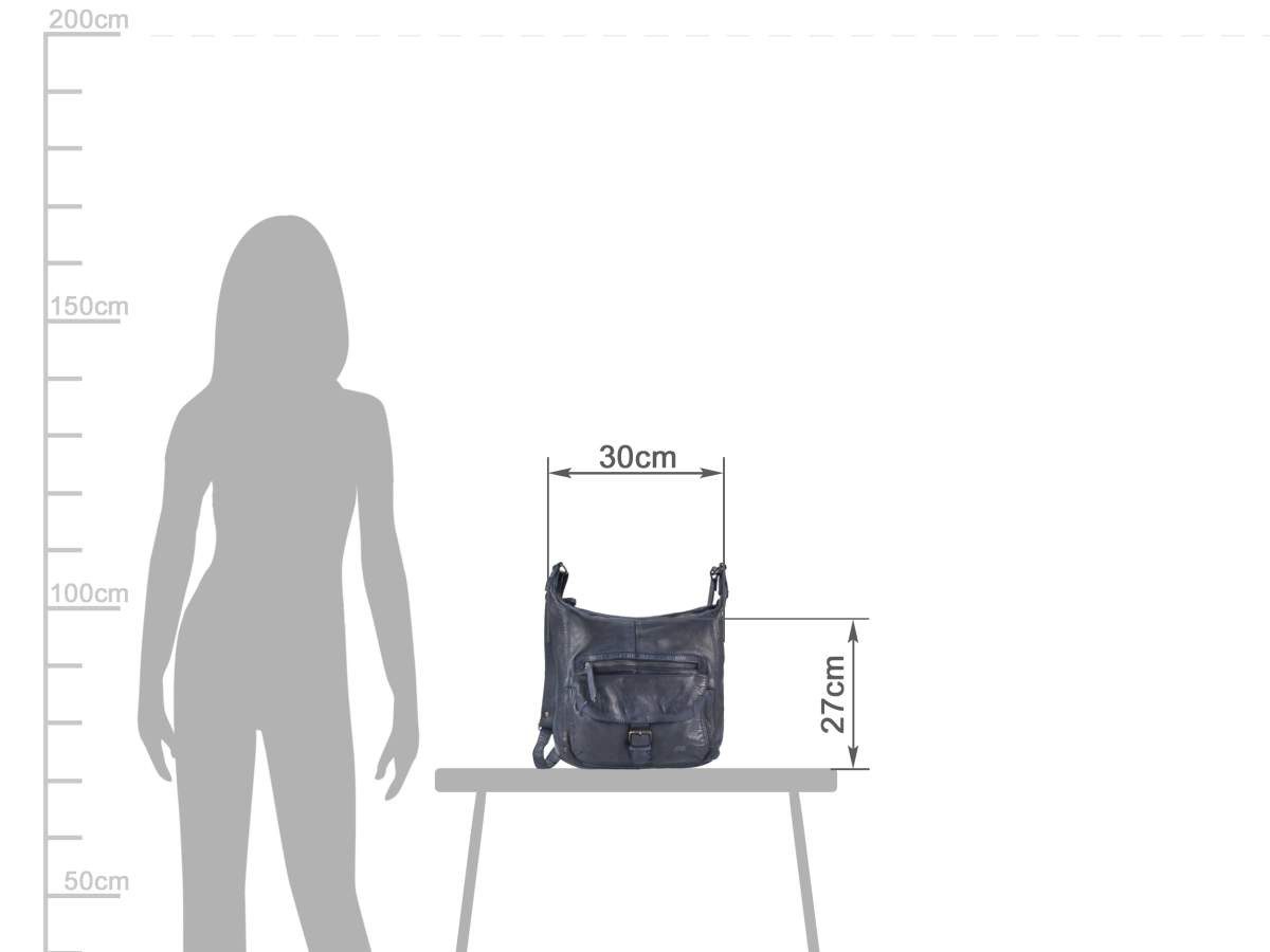 Bear Design Umhängetasche Anna, Handtasche, Shopper, Damen Schultertasche 30x27cm, knautschig blau