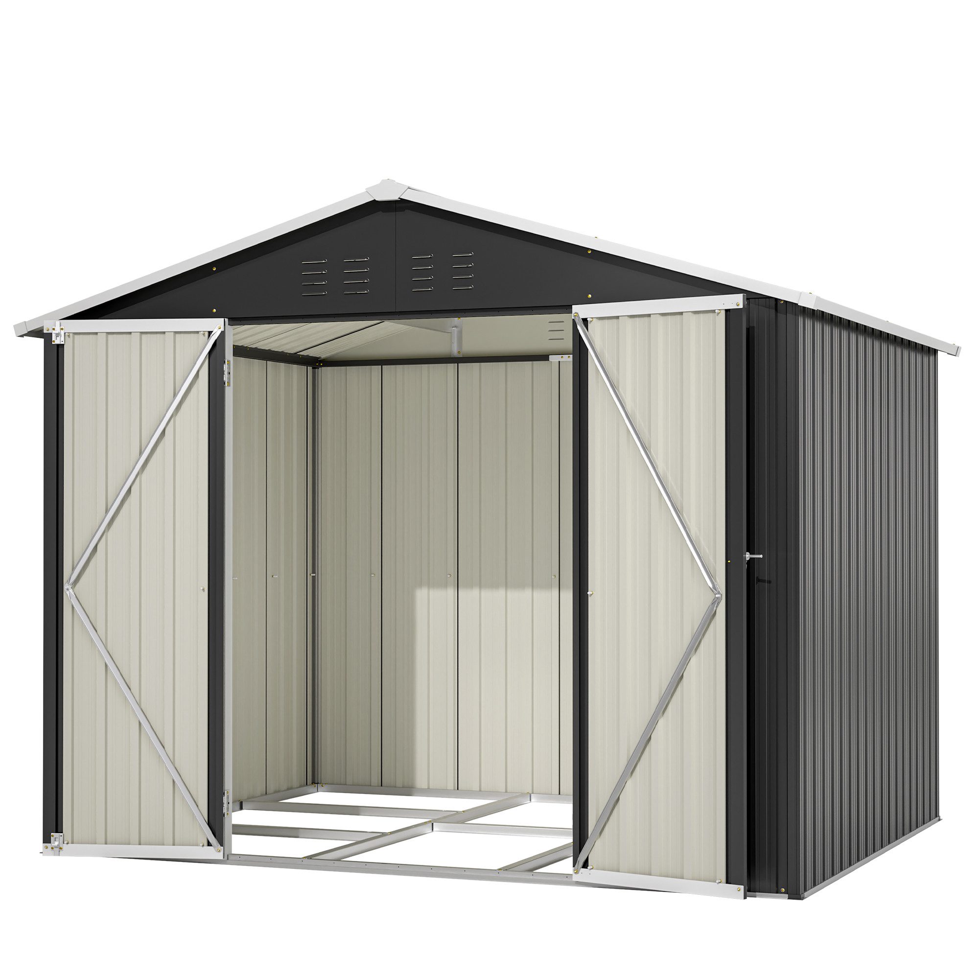 Thanaddo Gartenhaus Metall Gerätehaus Geräteschuppen Inkl. Metallfundament, günstig online kaufen